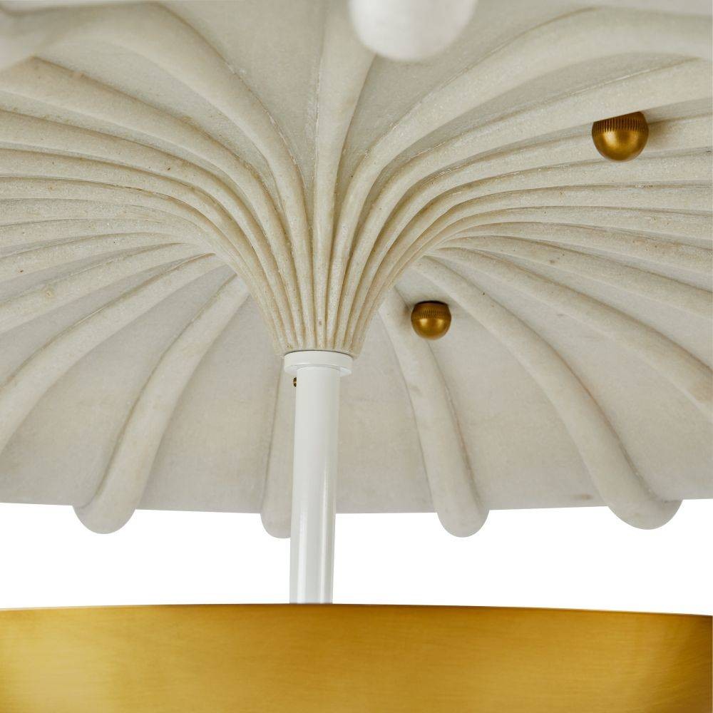 Arteriors - DFC12 - Three Light Flush Mount - Camella - Ivory/Antique Brass