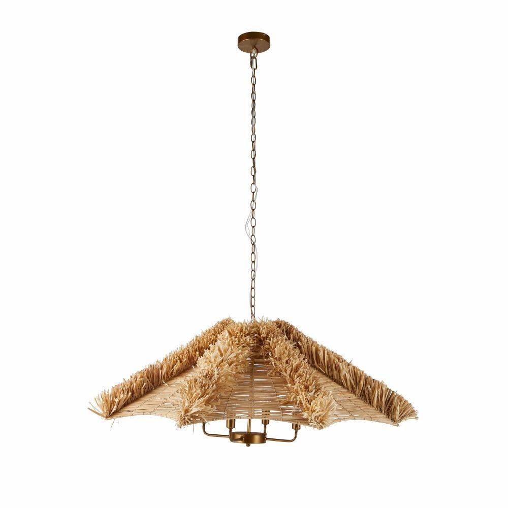 Arteriors - DLS09 - Four Light Chandelier - Cadance - Natural/Natural/Antique Brass