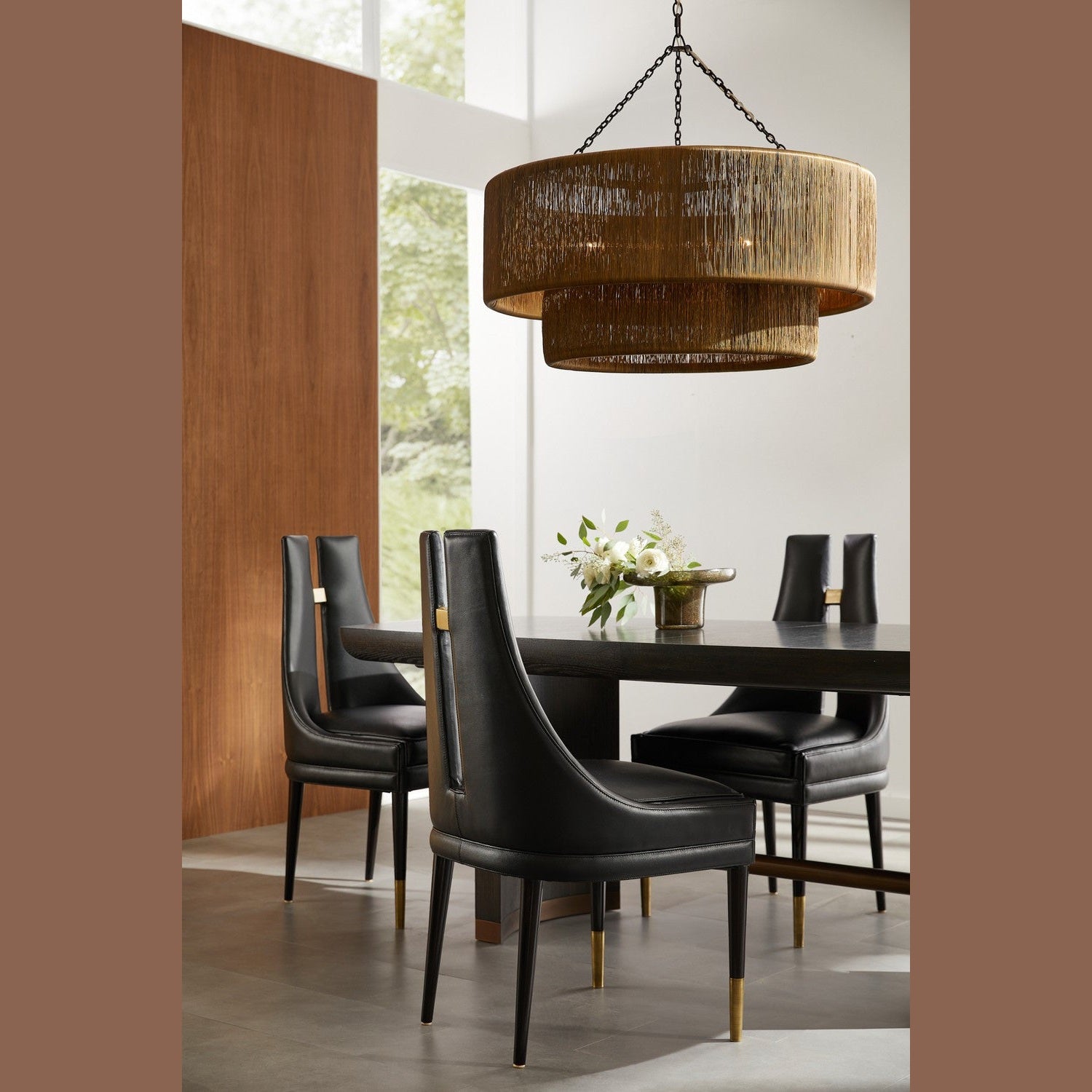 Arteriors - FRI16 - Dining Chair - Crowley - Black/Ebony/Antique Brass