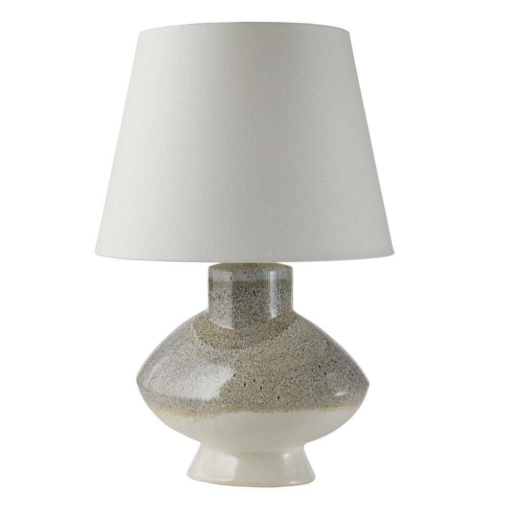 Arteriors - PTC33-103 - One Light Table Lamp - Ginn - Pebble Reactive/Antique Brass/Off-White/Off-White