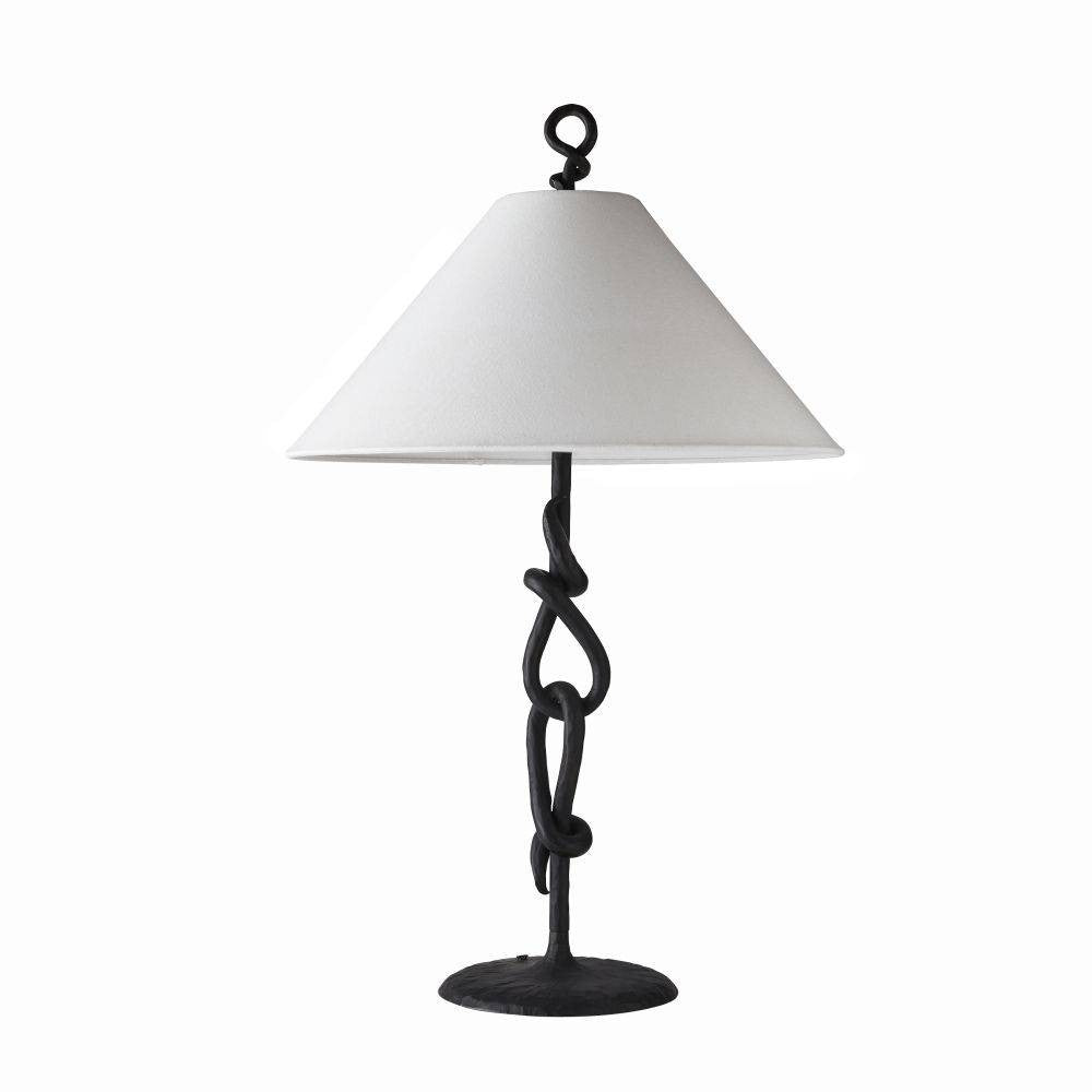 Arteriors - PTI14-SH042 - One Light Table Lamp - Dutton - Blackened Iron/White/White