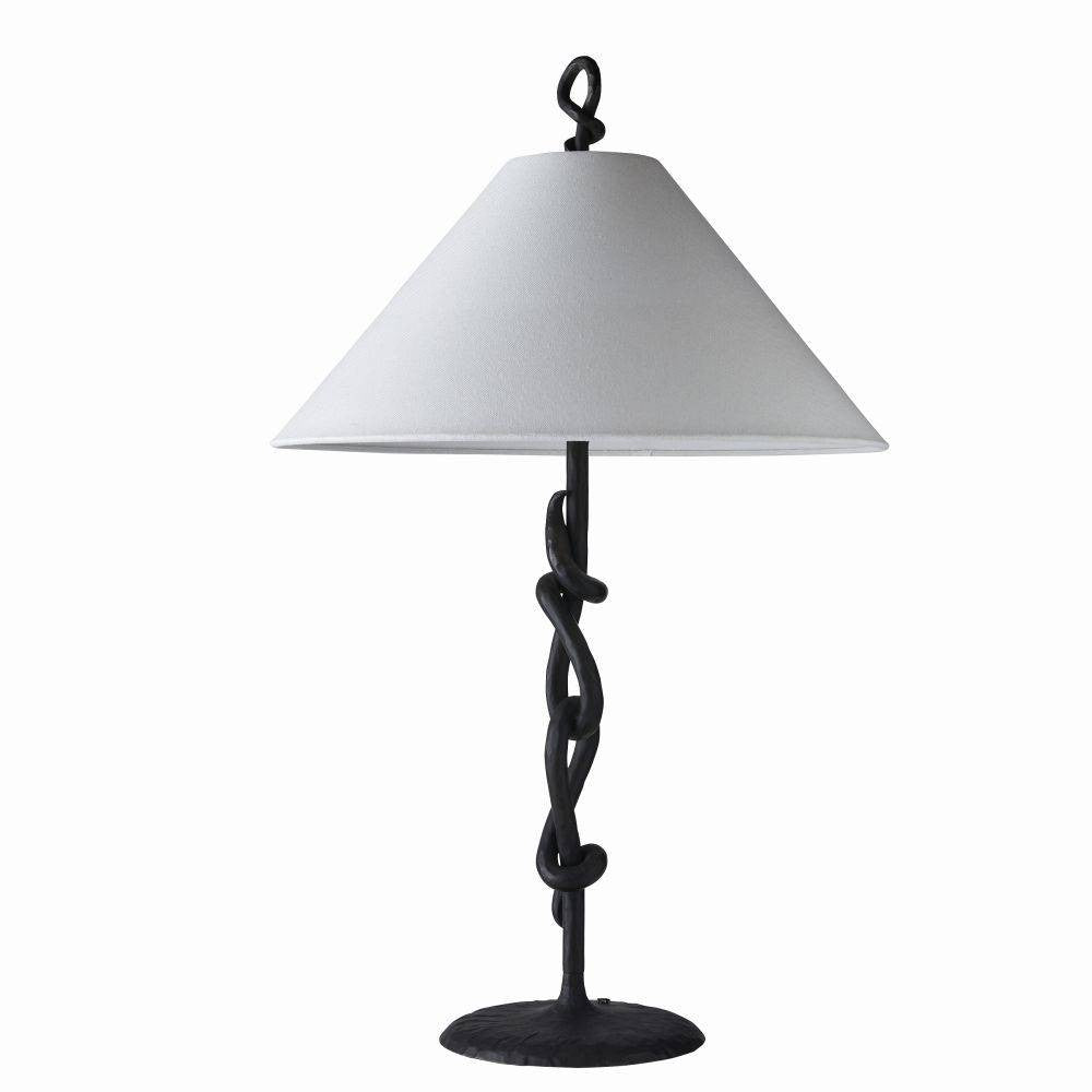 Arteriors - PTI14-SH042 - One Light Table Lamp - Dutton - Blackened Iron/White/White