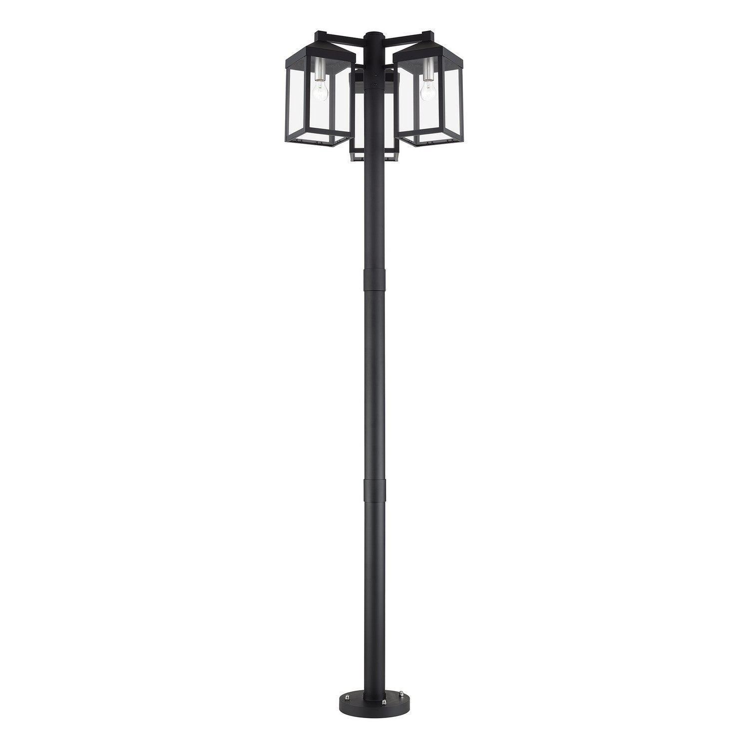 Livex Lighting - 20597-04 - Three Head Outdoor Post Light - Nyack - Black with Brushed Nickel