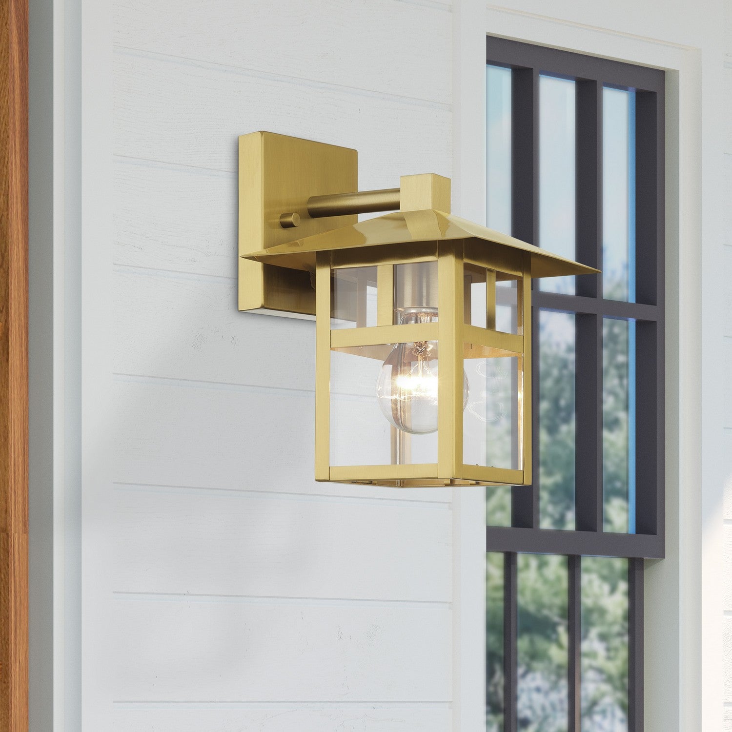 Livex Lighting - 21322-32 - One Light Outdoor Wall Lantern - Crestlake - Satin Gold