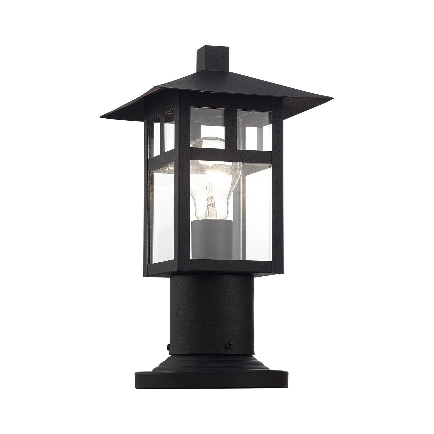 Livex Lighting - 21324-14 - One Light Outdoor Post Top Lantern - Crestlake - Textured Black