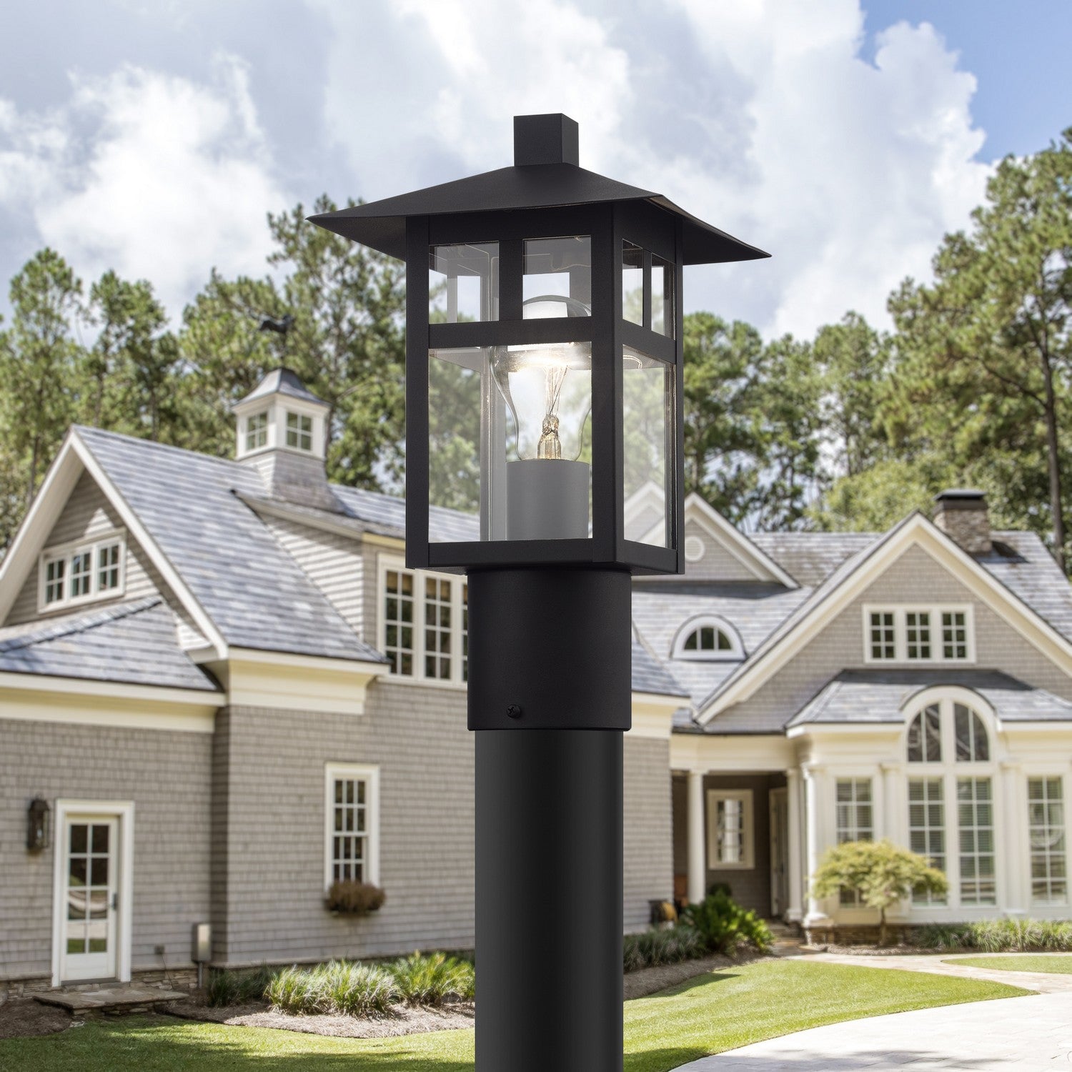 Livex Lighting - 21324-14 - One Light Outdoor Post Top Lantern - Crestlake - Textured Black