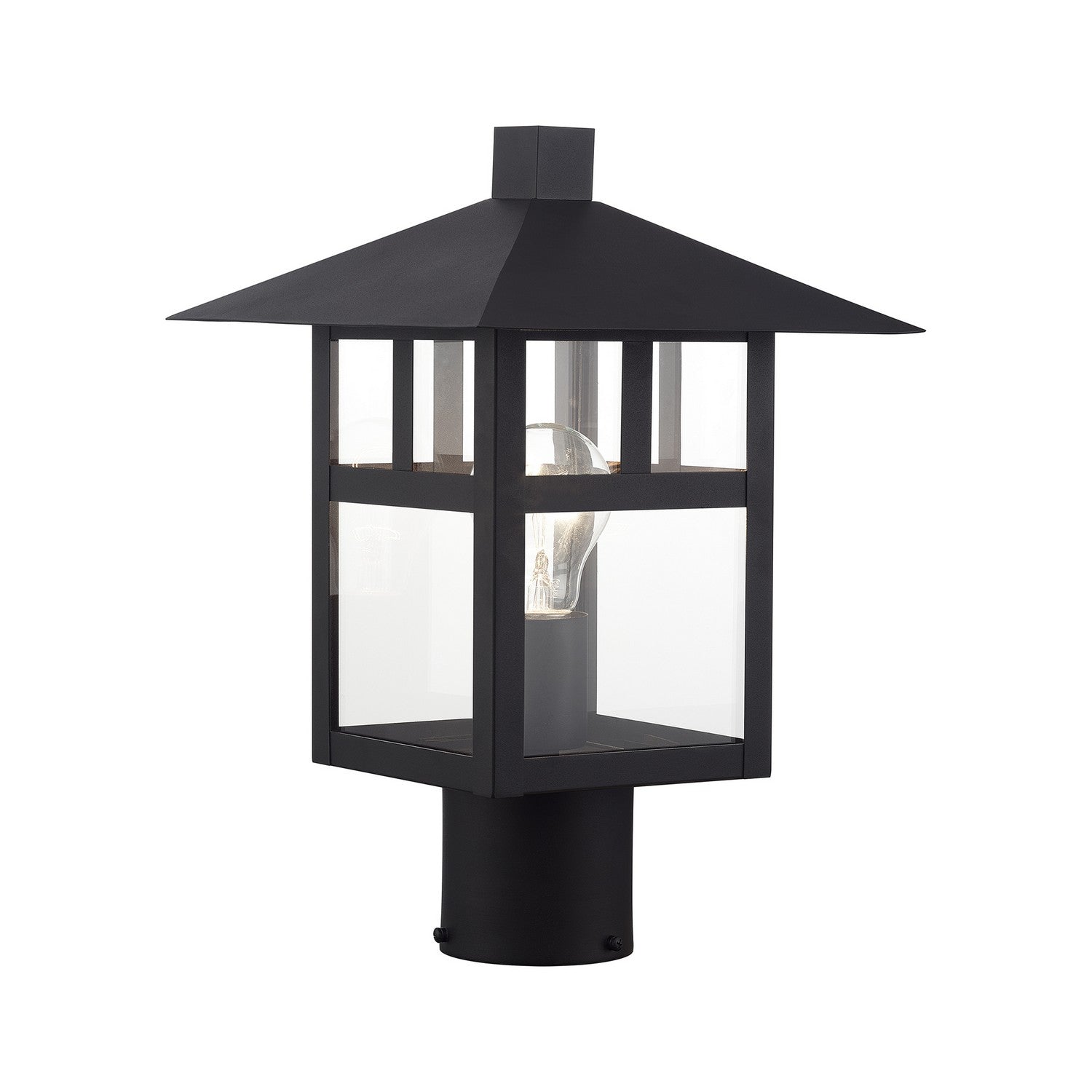 Livex Lighting - 21325-14 - One Light Outdoor Post Top Lantern - Crestlake - Textured Black