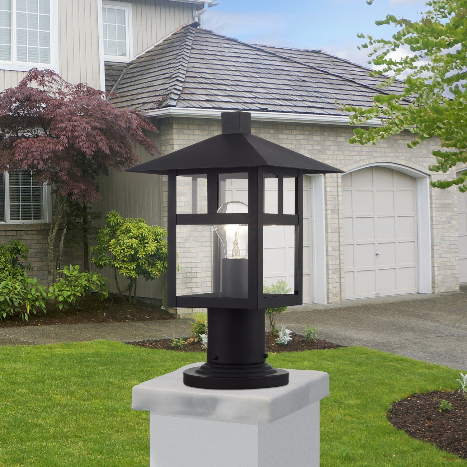 Livex Lighting - 21325-14 - One Light Outdoor Post Top Lantern - Crestlake - Textured Black