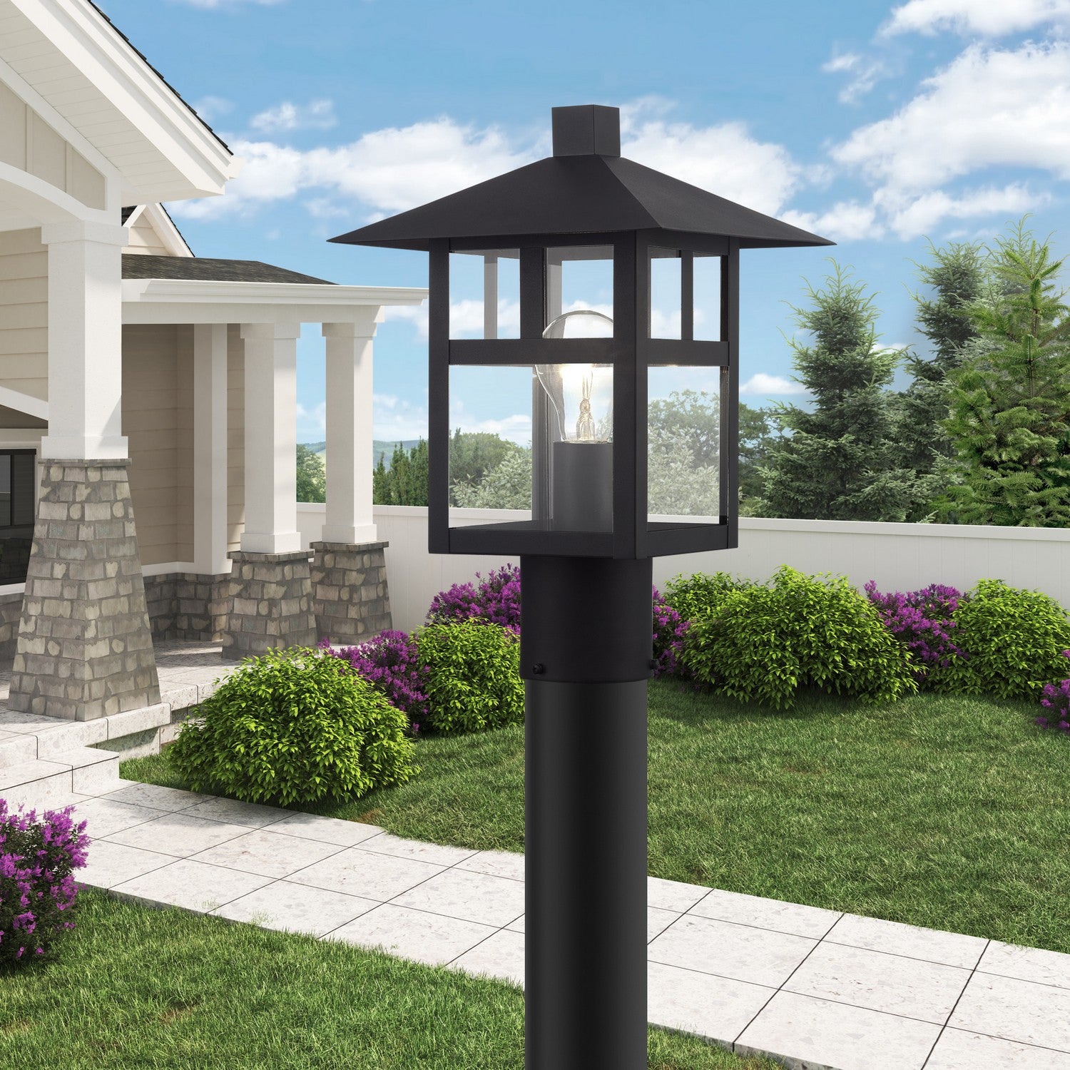 Livex Lighting - 21325-14 - One Light Outdoor Post Top Lantern - Crestlake - Textured Black