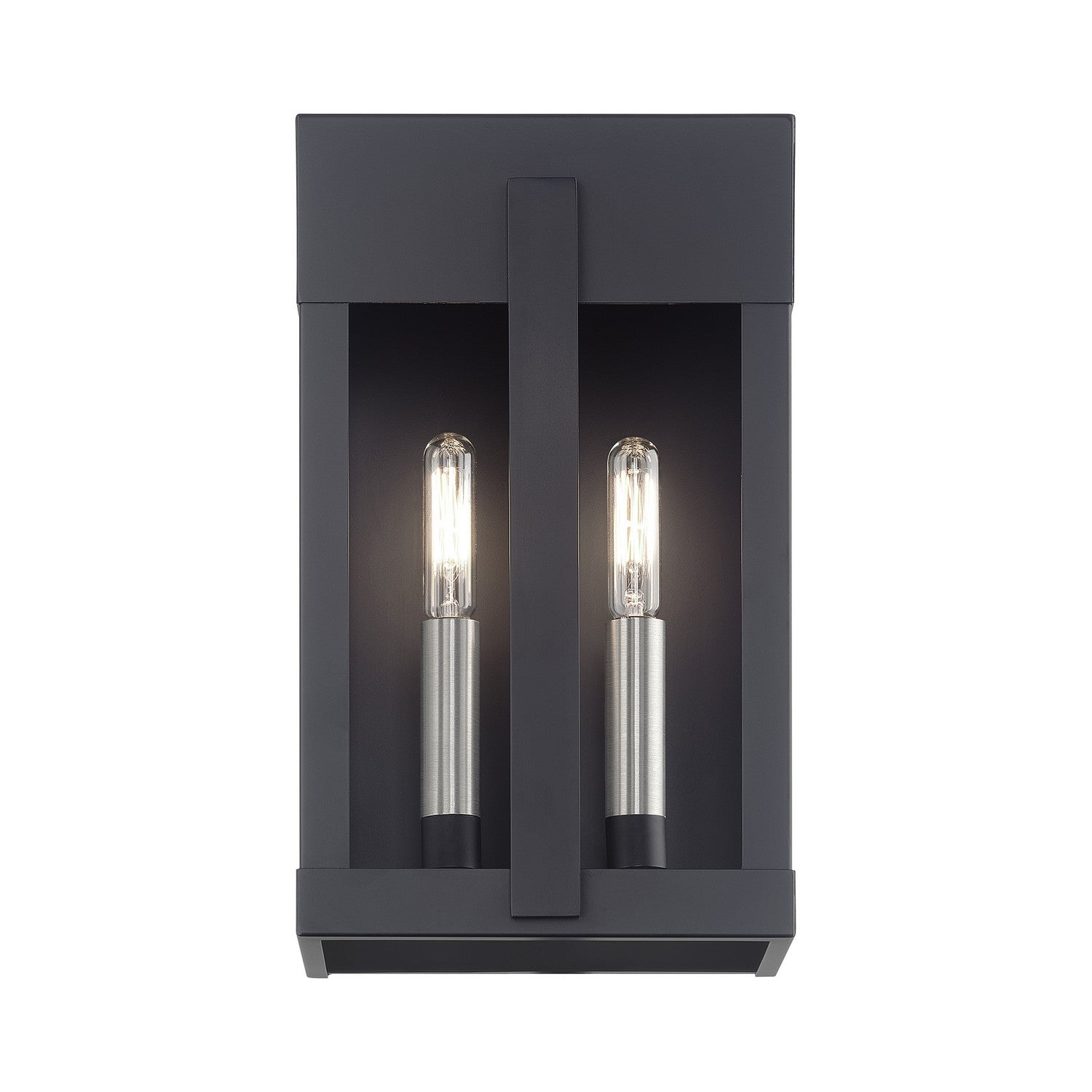 Livex Lighting - 28962-04 - Two Light Outdoor Wall Lantern - Berksford - Black with Brushed Nickel