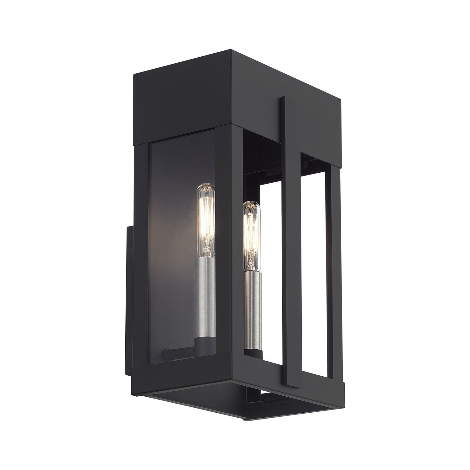 Livex Lighting - 28962-04 - Two Light Outdoor Wall Lantern - Berksford - Black with Brushed Nickel