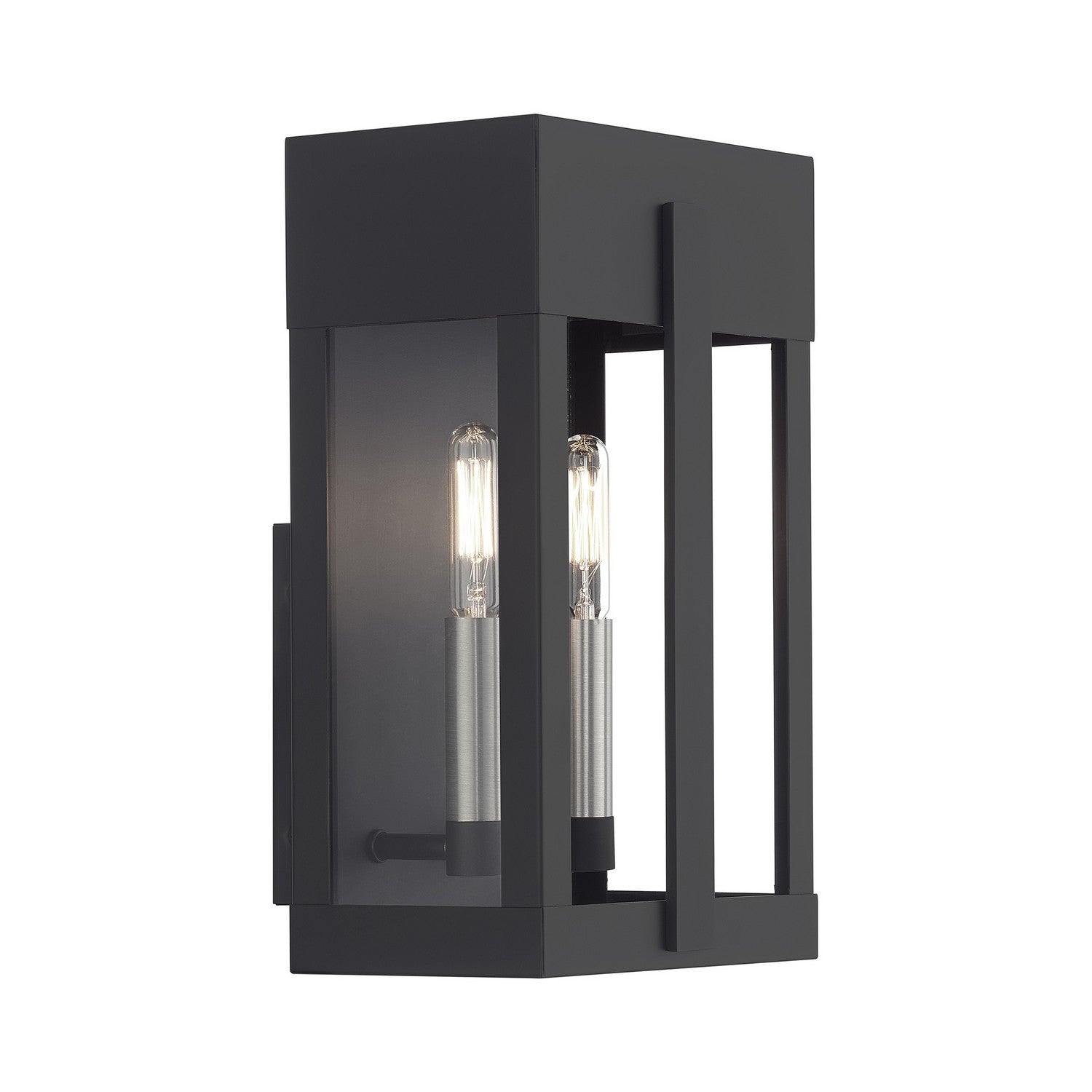 Livex Lighting - 28962-04 - Two Light Outdoor Wall Lantern - Berksford - Black with Brushed Nickel