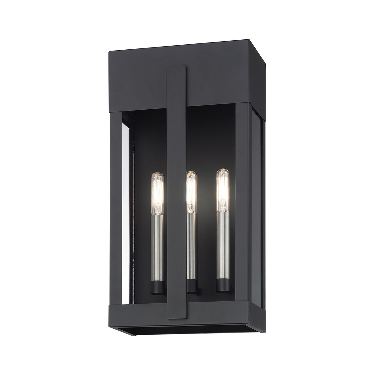 Livex Lighting - 28963-04 - Two Light Outdoor Wall Lantern - Berksford - Black with Brushed Nickel
