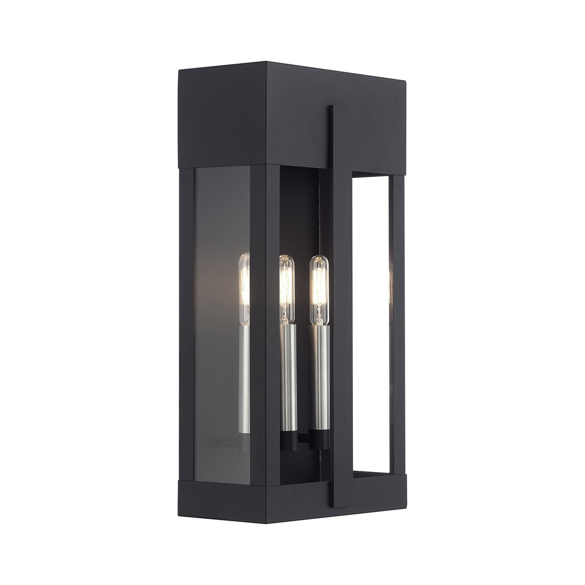 Livex Lighting - 28963-04 - Two Light Outdoor Wall Lantern - Berksford - Black with Brushed Nickel