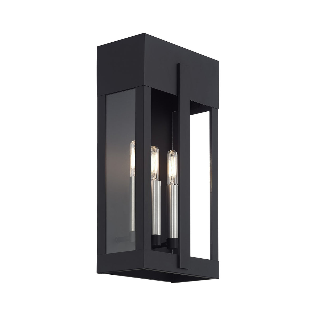 Livex Lighting - 28963-04 - Two Light Outdoor Wall Lantern - Berksford - Black with Brushed Nickel