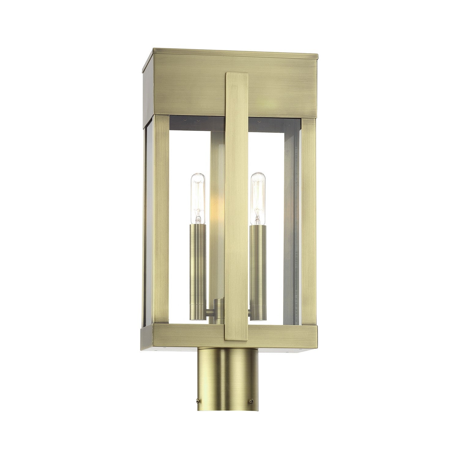 Livex Lighting - 28964-01 - Two Light Outdoor Post Top Lantern - Berksford - Antique Brass