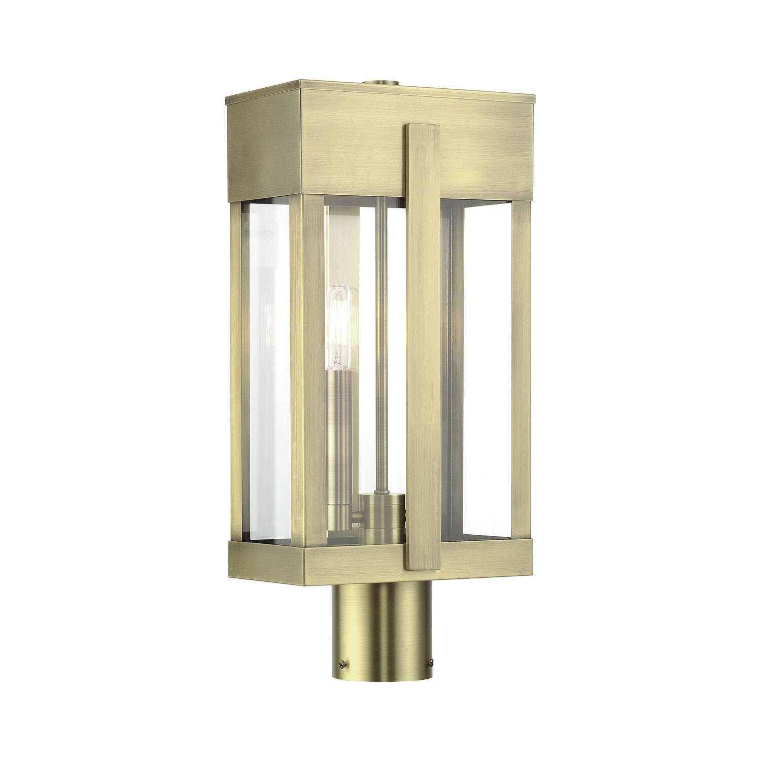 Livex Lighting - 28964-01 - Two Light Outdoor Post Top Lantern - Berksford - Antique Brass