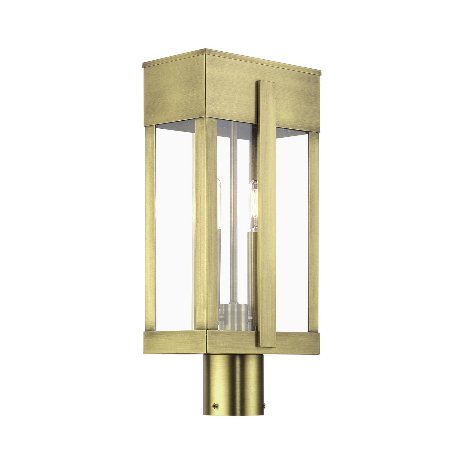 Livex Lighting - 28964-01 - Two Light Outdoor Post Top Lantern - Berksford - Antique Brass