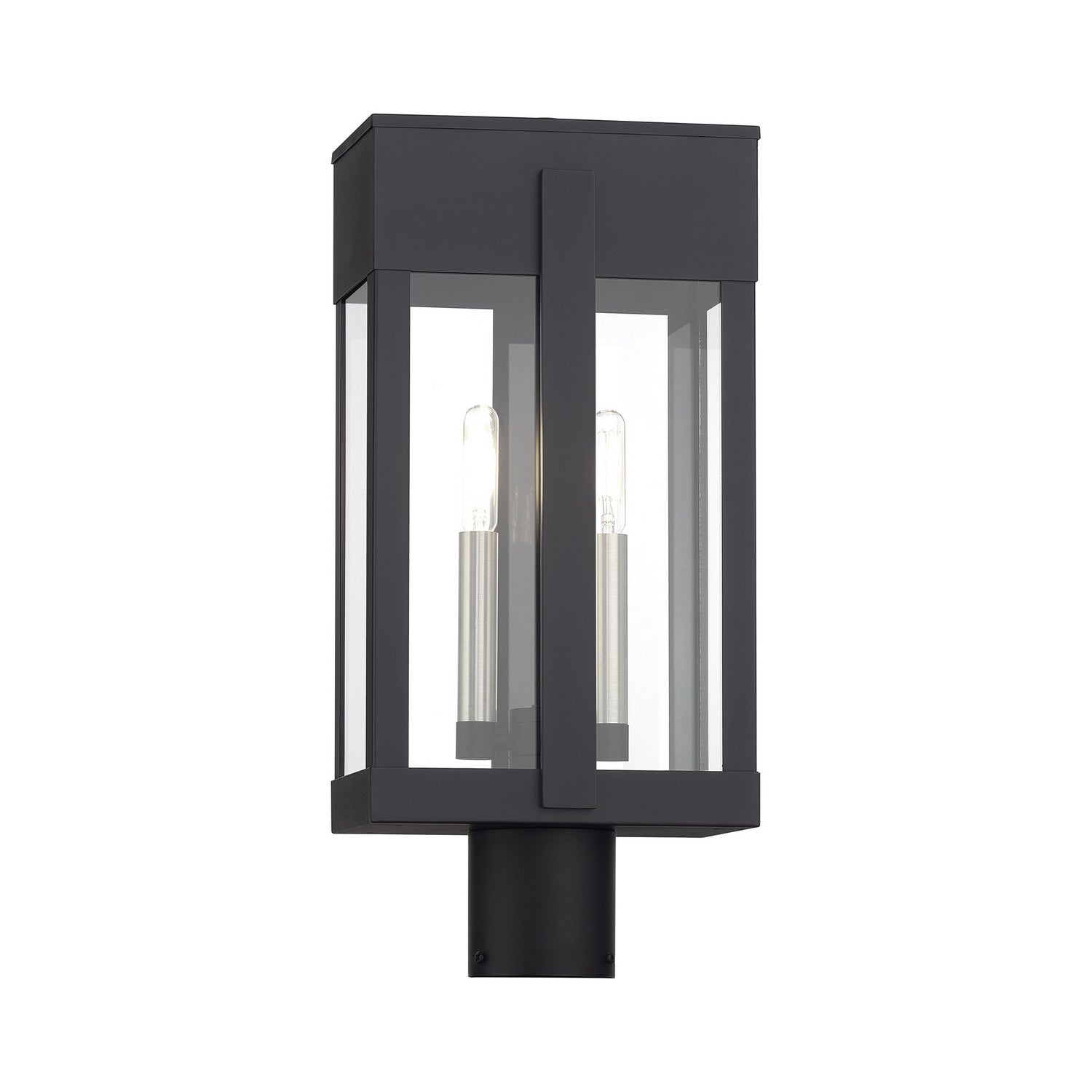 Livex Lighting - 28964-04 - Two Light Outdoor Post Top Lantern - Berksford - Black with Brushed Nickel