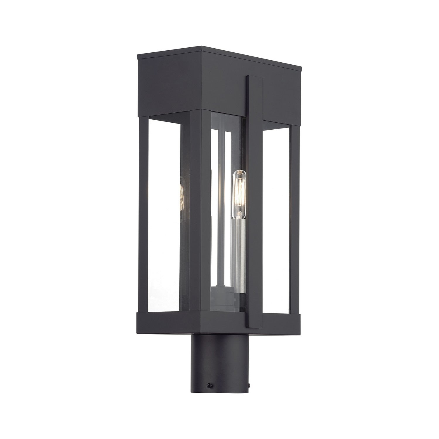 Livex Lighting - 28964-04 - Two Light Outdoor Post Top Lantern - Berksford - Black with Brushed Nickel