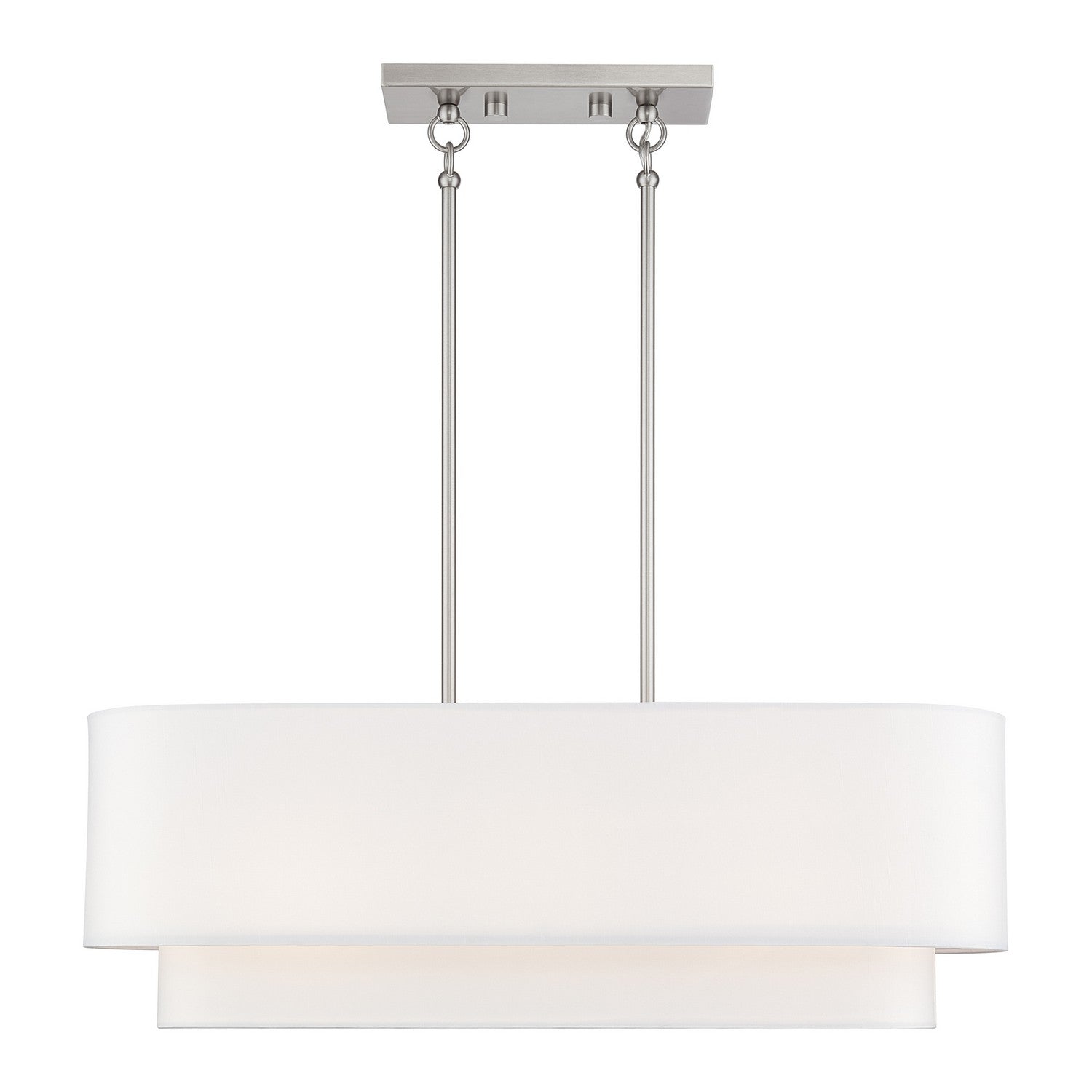 Livex Lighting - 41085-91 - Three Light Linear Chandelier - Manorwood - Brushed Nickel