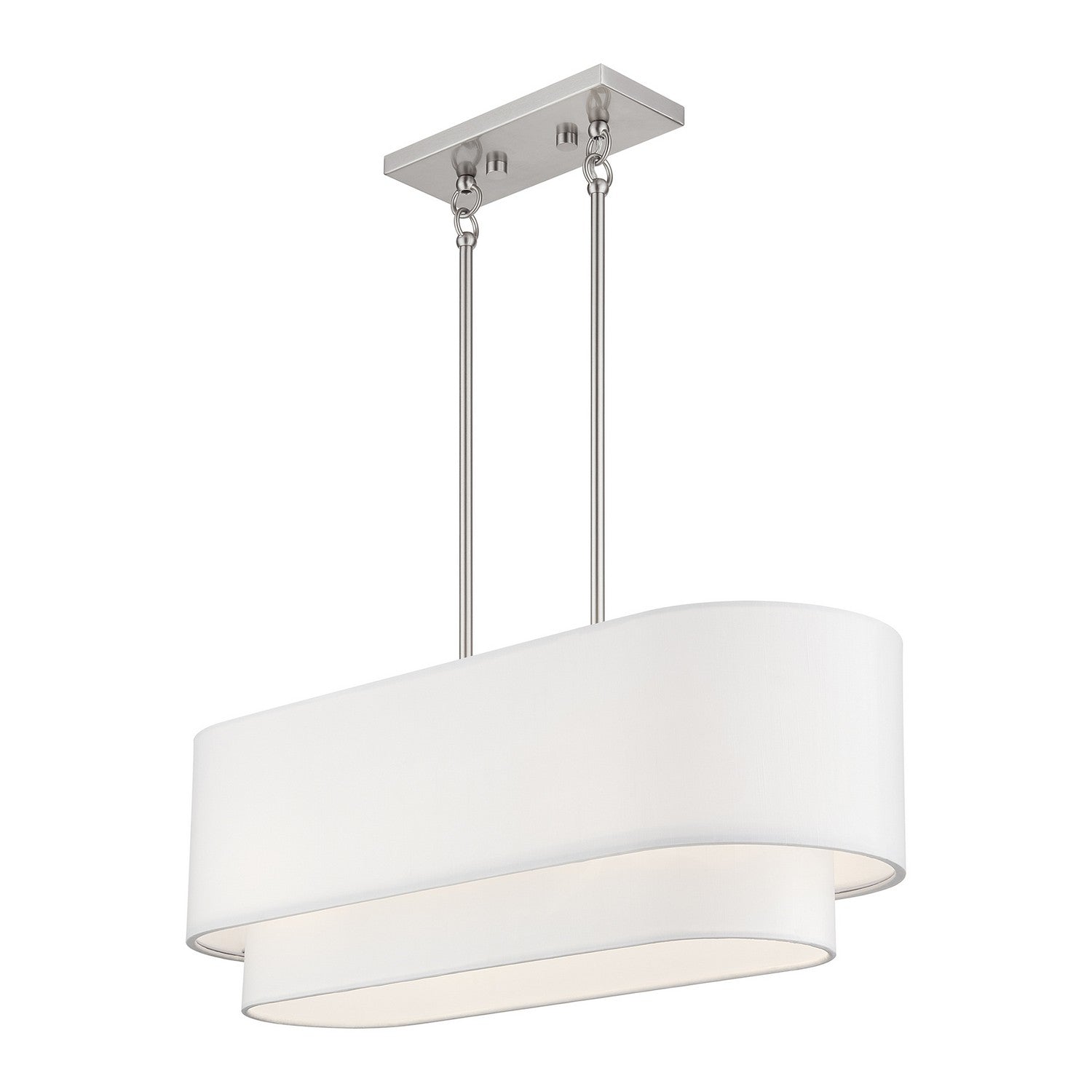 Livex Lighting - 41085-91 - Three Light Linear Chandelier - Manorwood - Brushed Nickel