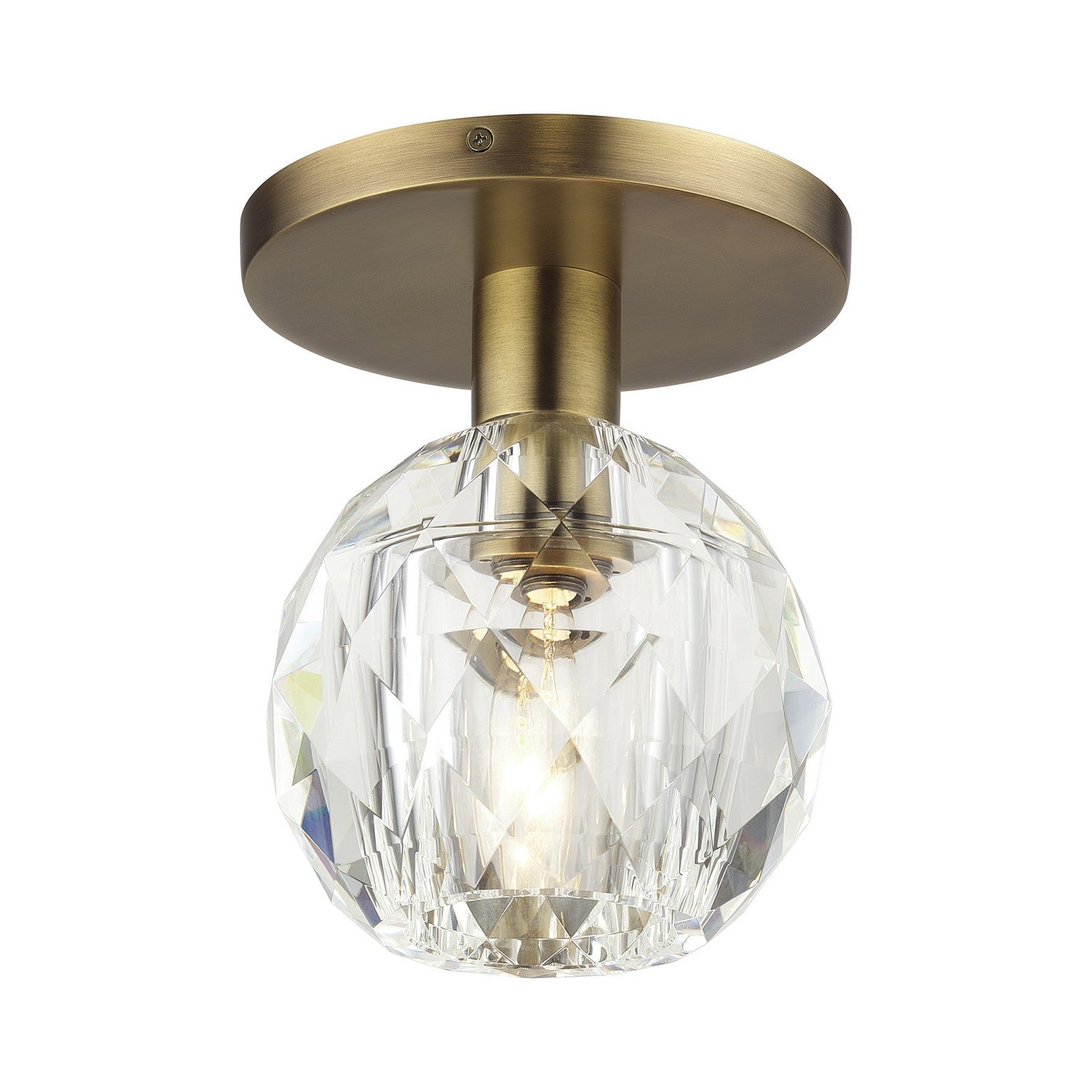 Livex Lighting - 46320-08 - One Light Semi-Flush Mount - Whitfield - Natural Brass