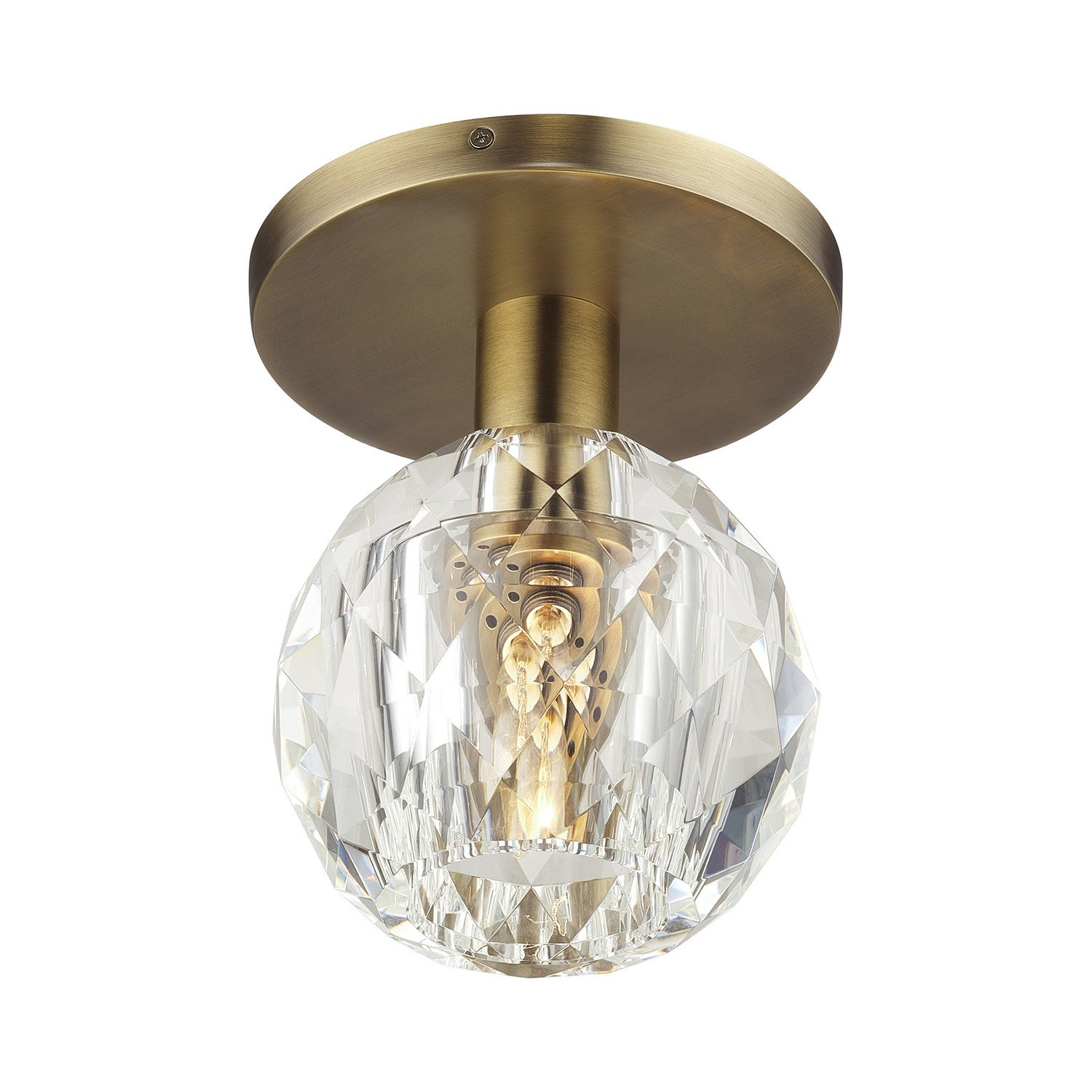 Livex Lighting - 46320-08 - One Light Semi-Flush Mount - Whitfield - Natural Brass