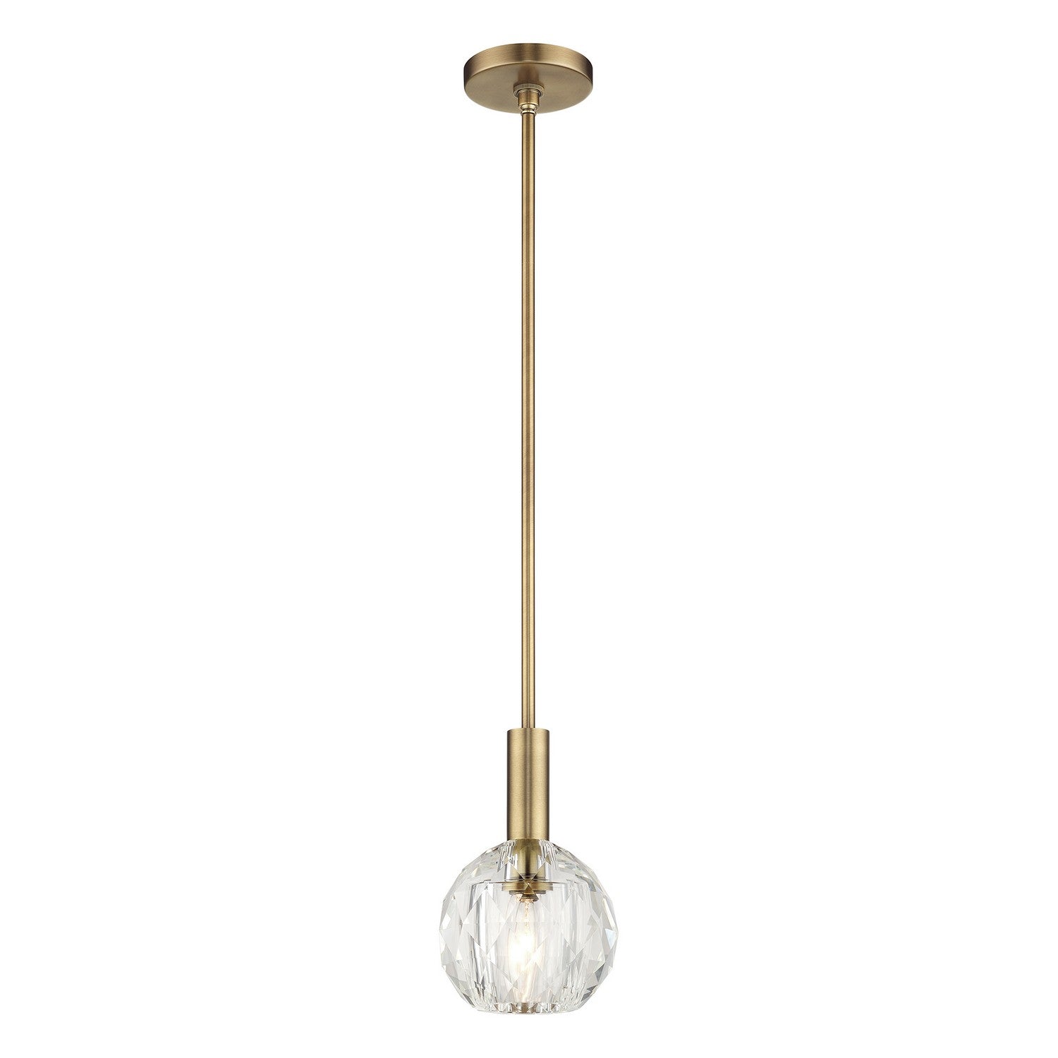 Livex Lighting - 46321-08 - One Light Pendant - Whitfield - Natural Brass