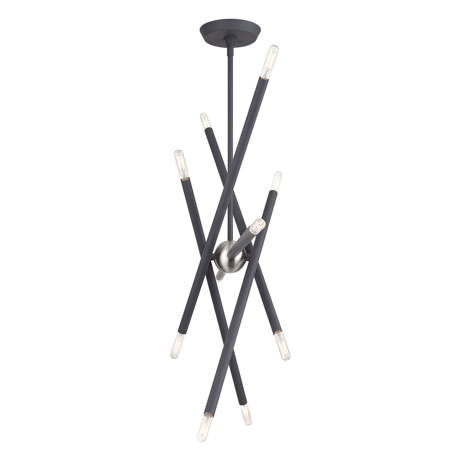 Livex Lighting - 46777-76 - Ten Light Linear Chandelier - Soho - Scandinavian Gray with Brushed Nickel