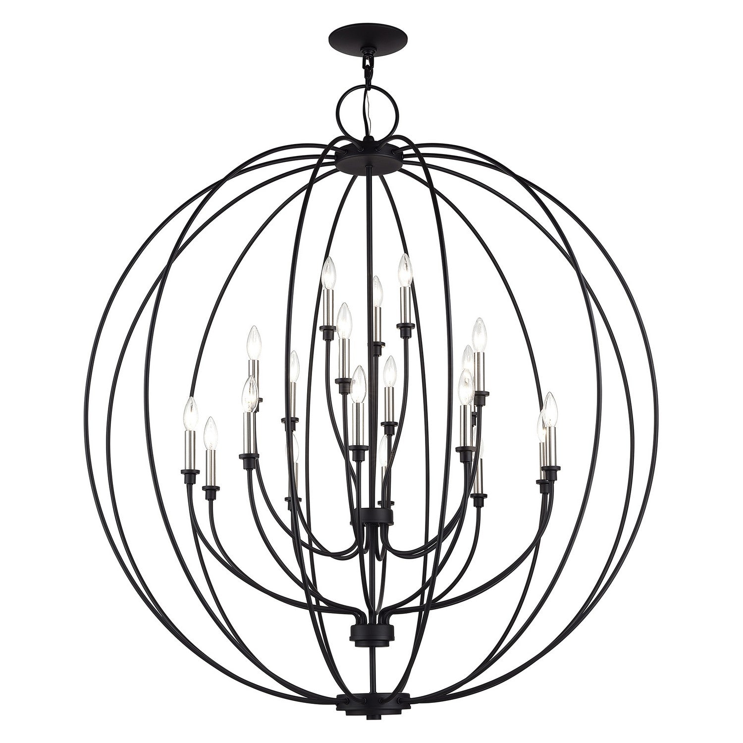 Livex Lighting - 46991-04 - 19 Light Foyer Chandelier - Milania - Black with Brushed Nickel