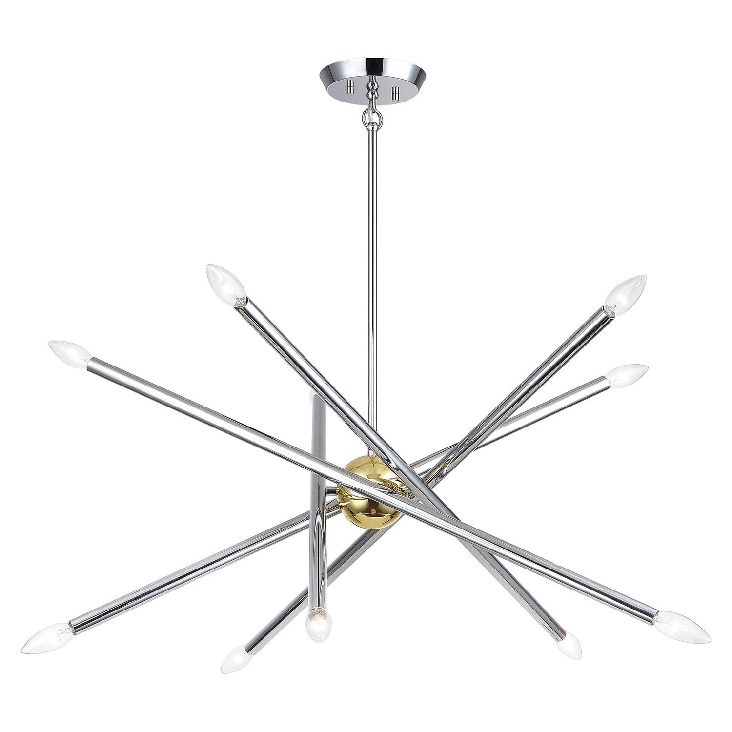 Livex Lighting - 47006-52 - Ten Light Chandelier - Soho - Polished Chrome with Polished Brass