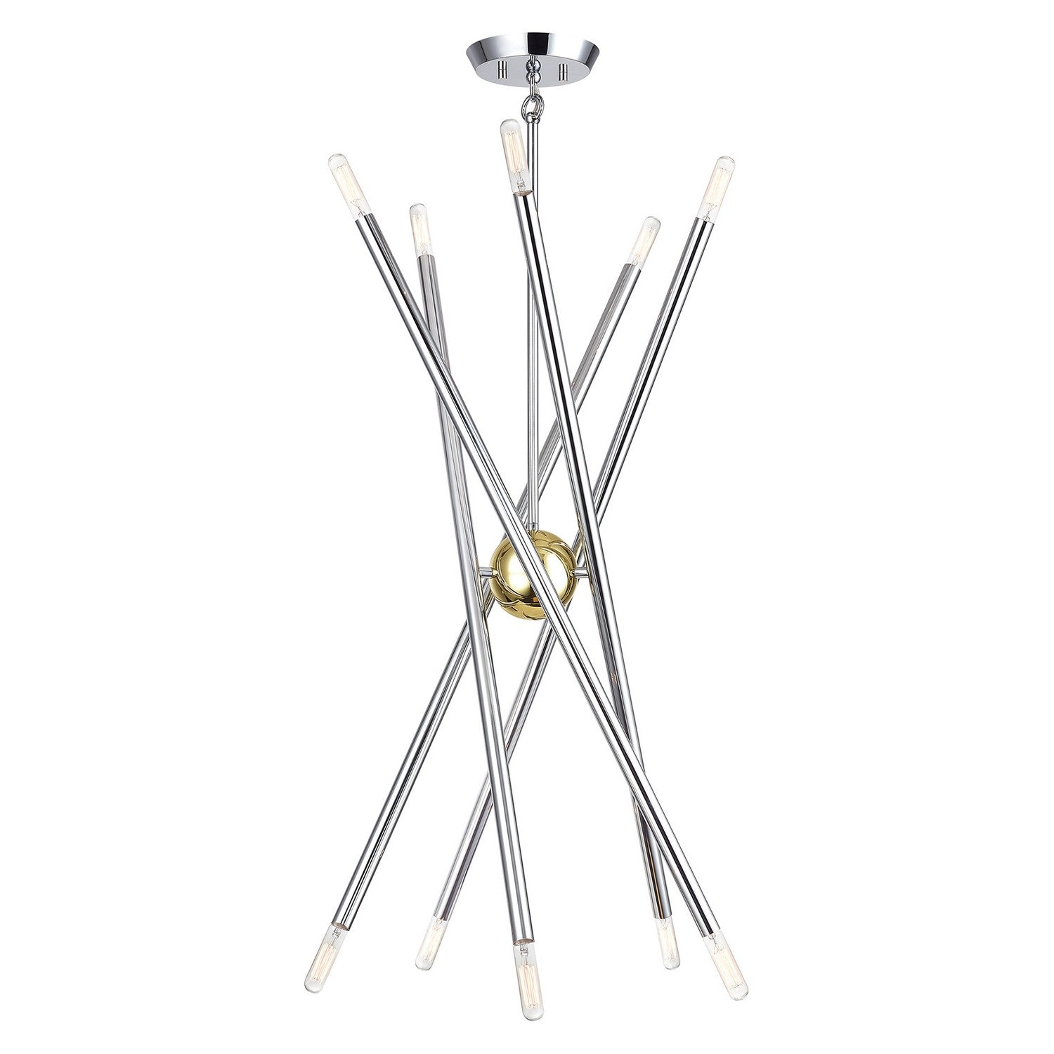 Livex Lighting - 47006-52 - Ten Light Chandelier - Soho - Polished Chrome with Polished Brass