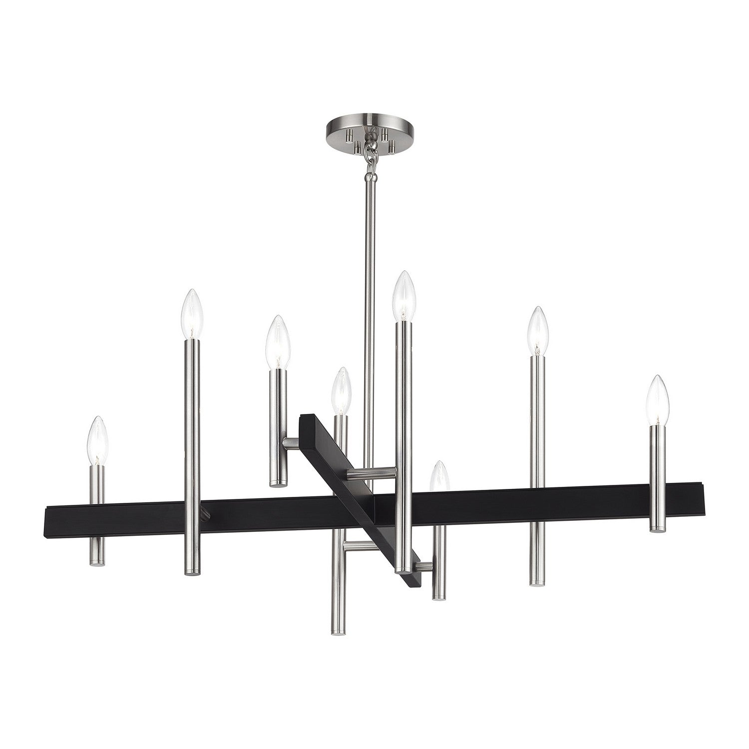 Livex Lighting - 49347-91 - Eight Light Chandelier - Denmark - Brushed Nickel with Black