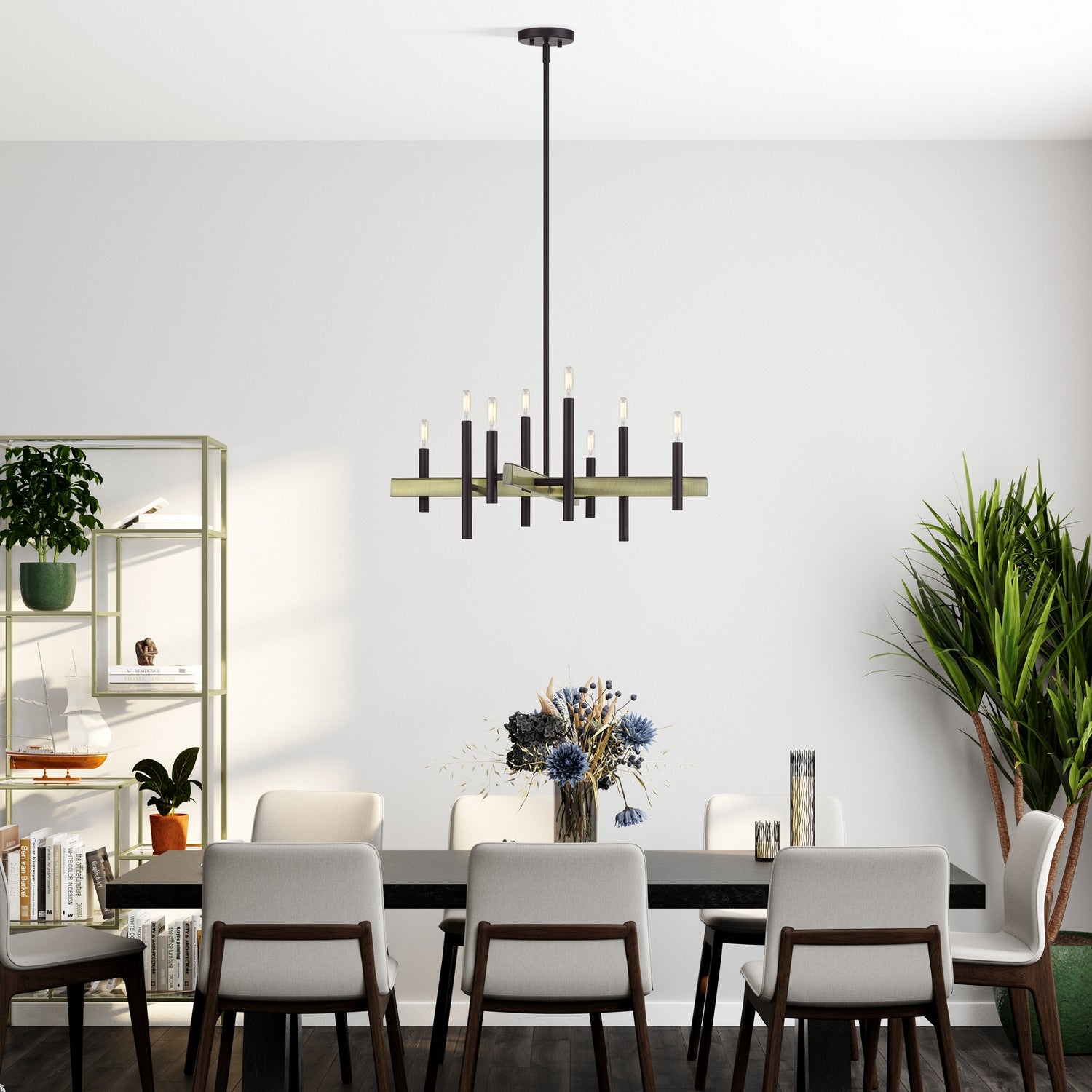Livex Lighting - 49348-07 - Eight Light Chandelier - Denmark - Bronze with Antique Brass