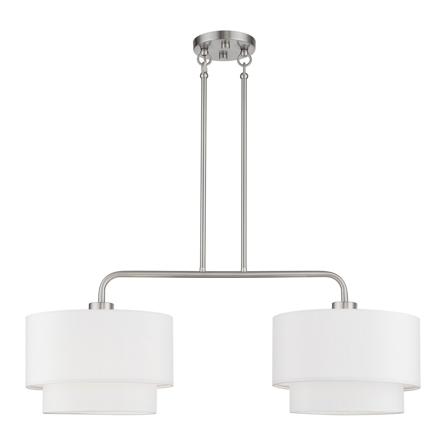 Livex Lighting - 50302-91 - Two Light Linear Chandelier - Manorwood - Brushed Nickel