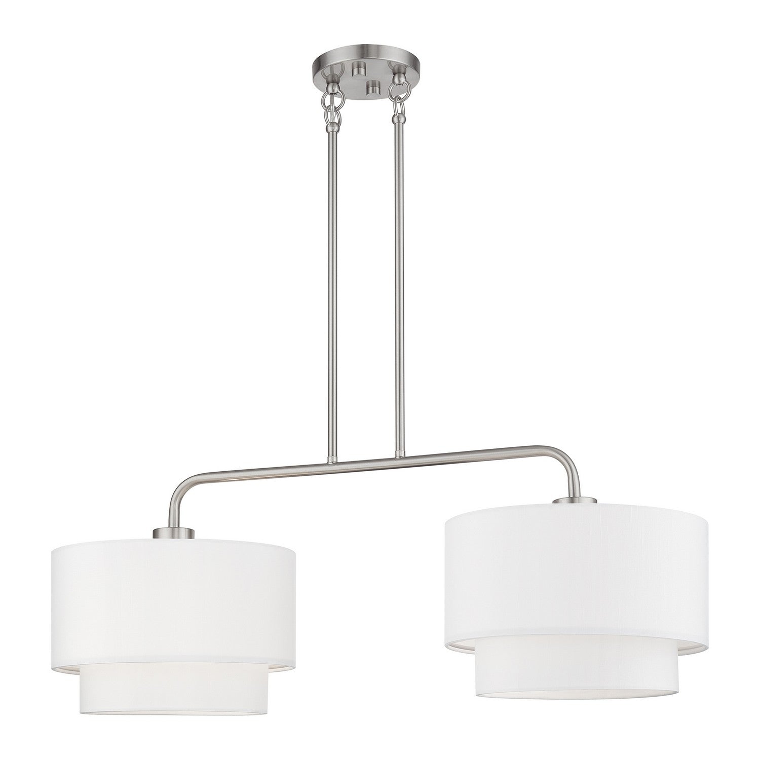 Livex Lighting - 50302-91 - Two Light Linear Chandelier - Manorwood - Brushed Nickel