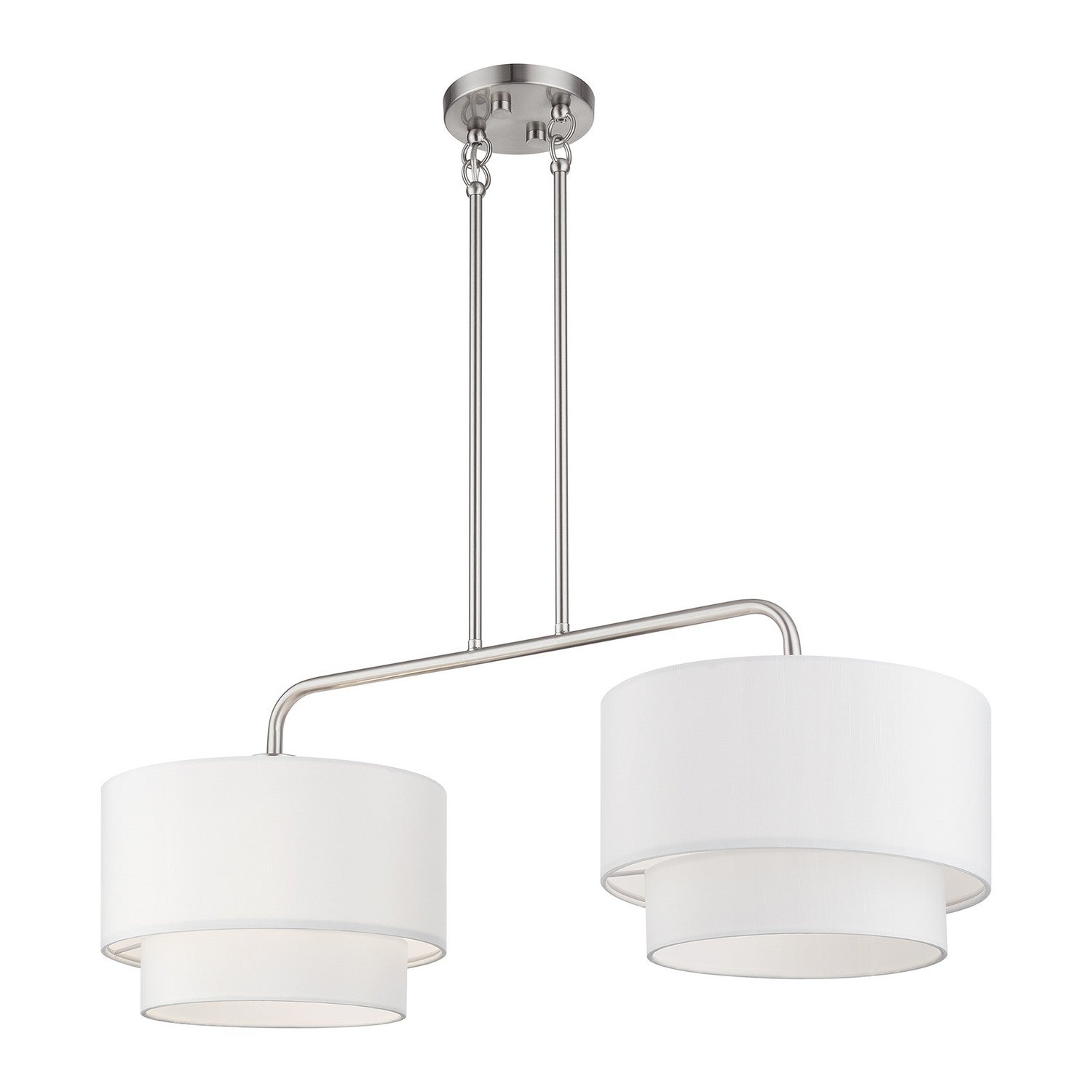 Livex Lighting - 50302-91 - Two Light Linear Chandelier - Manorwood - Brushed Nickel