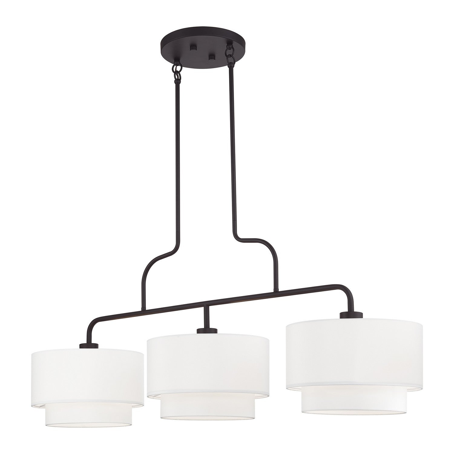 Livex Lighting - 50303-07 - Three Light Linear Chandelier - Manorwood - Bronze