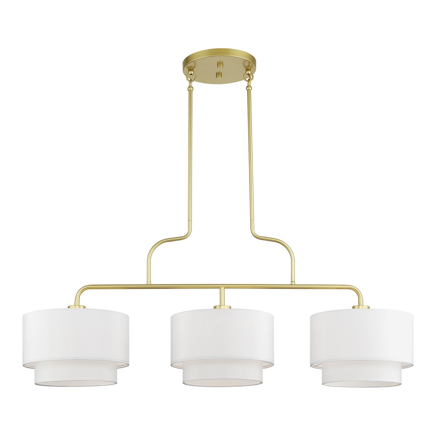 Livex Lighting - 50303-33 - Three Light Linear Chandelier - Manorwood - Soft Gold