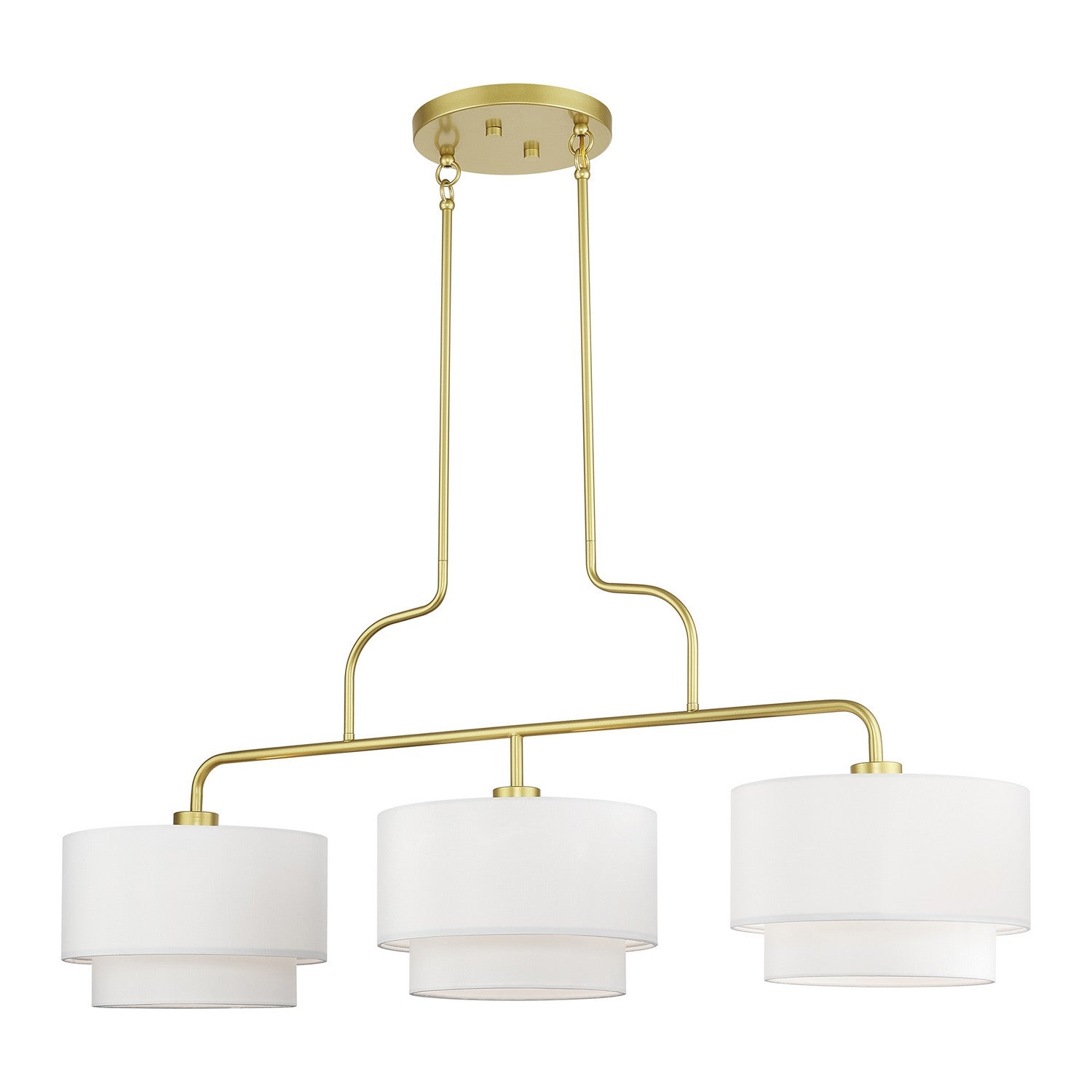 Livex Lighting - 50303-33 - Three Light Linear Chandelier - Manorwood - Soft Gold