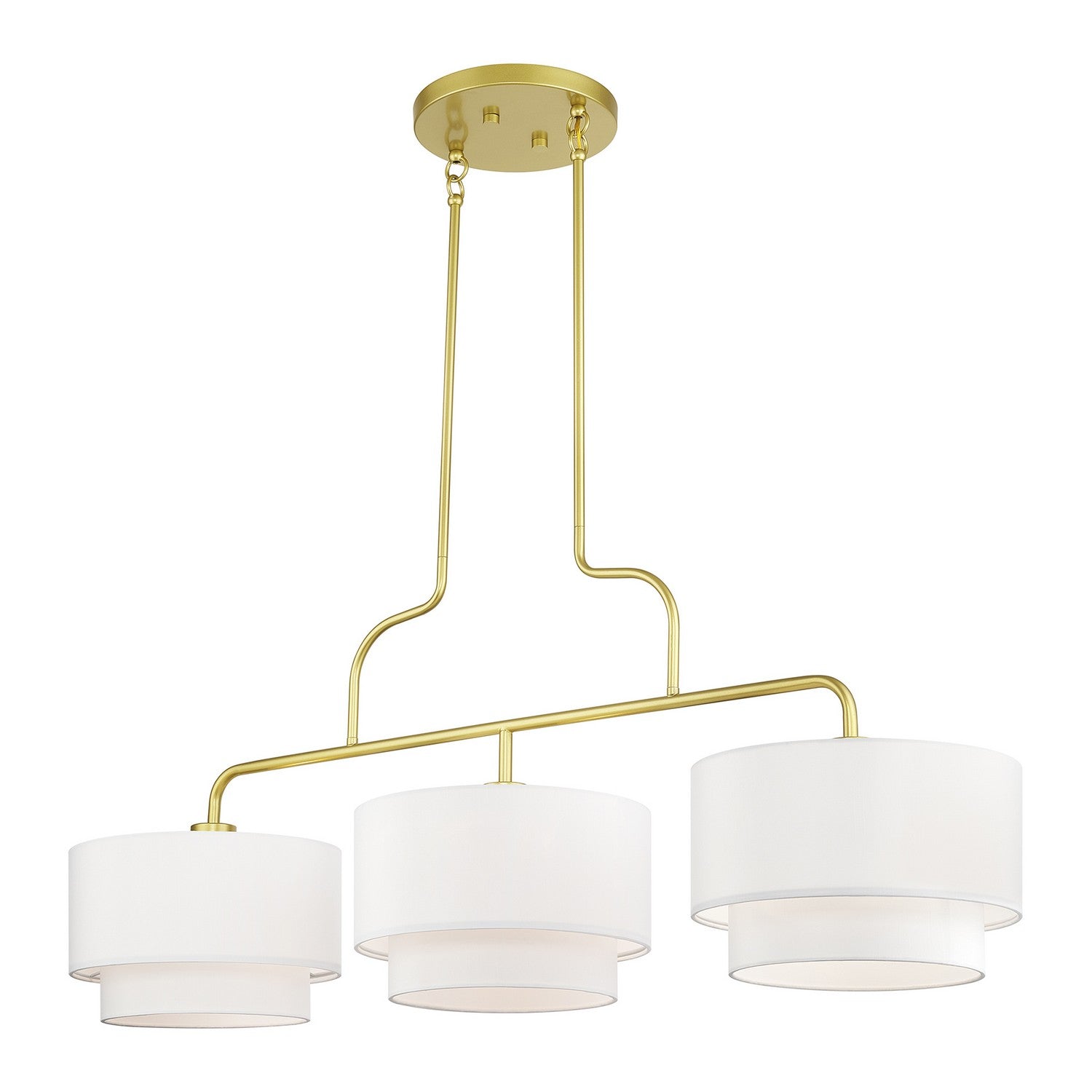 Livex Lighting - 50303-33 - Three Light Linear Chandelier - Manorwood - Soft Gold