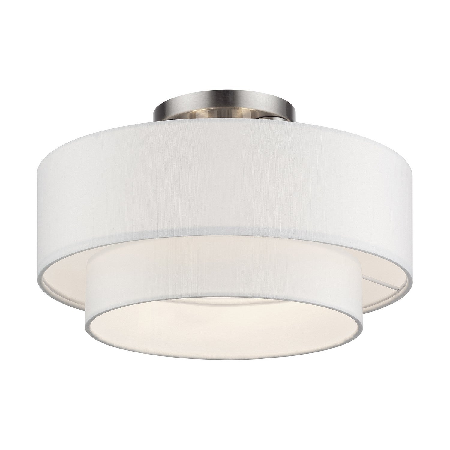 Livex Lighting - 50305-91 - Three Light Semi-Flush Mount - Manorwood - Brushed Nickel