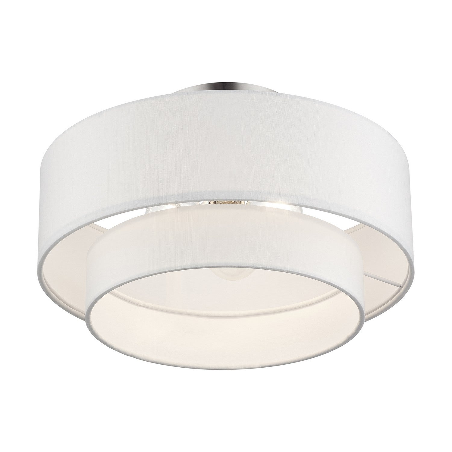 Livex Lighting - 50305-91 - Three Light Semi-Flush Mount - Manorwood - Brushed Nickel