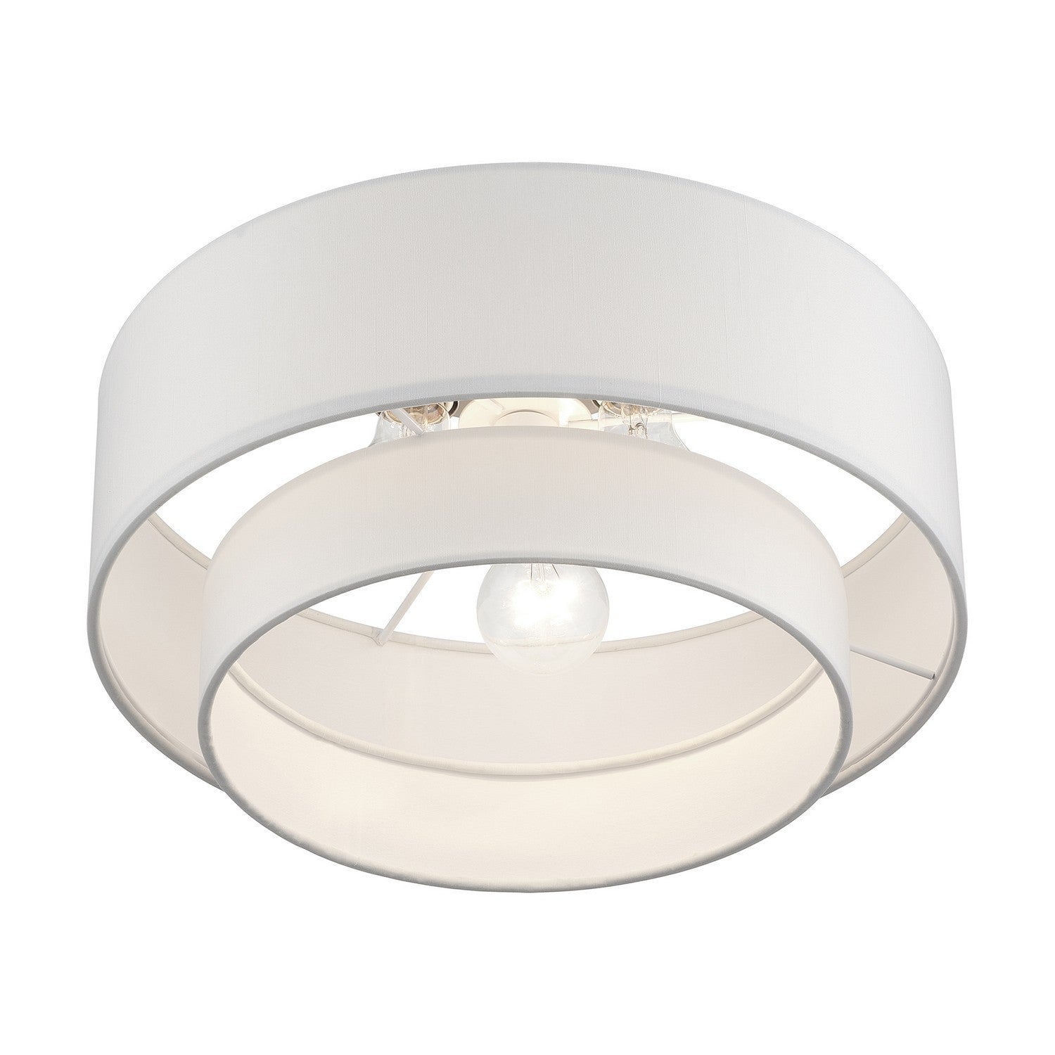 Livex Lighting - 50305-91 - Three Light Semi-Flush Mount - Manorwood - Brushed Nickel