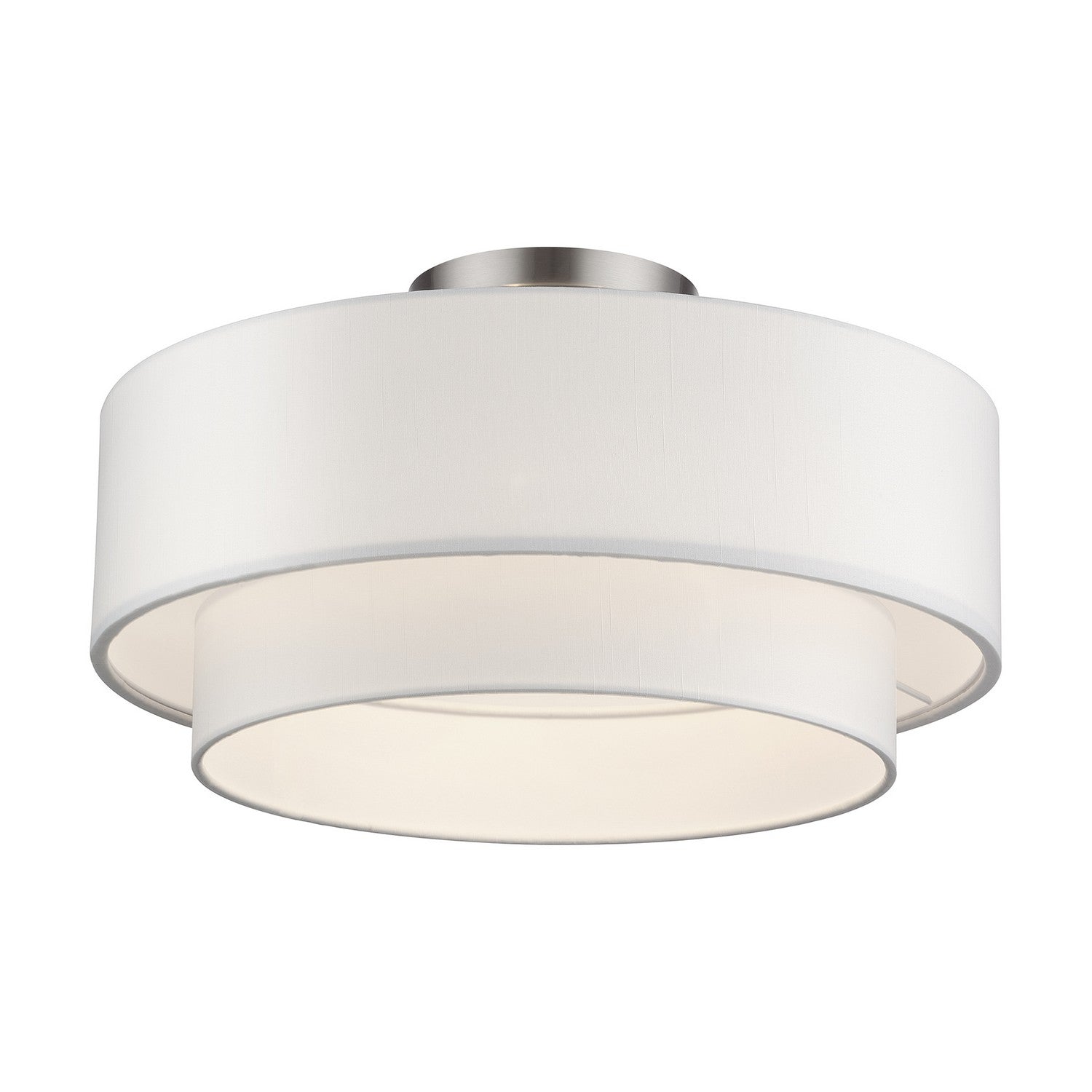 Livex Lighting - 50306-91 - Three Light Semi-Flush Mount - Manorwood - Brushed Nickel