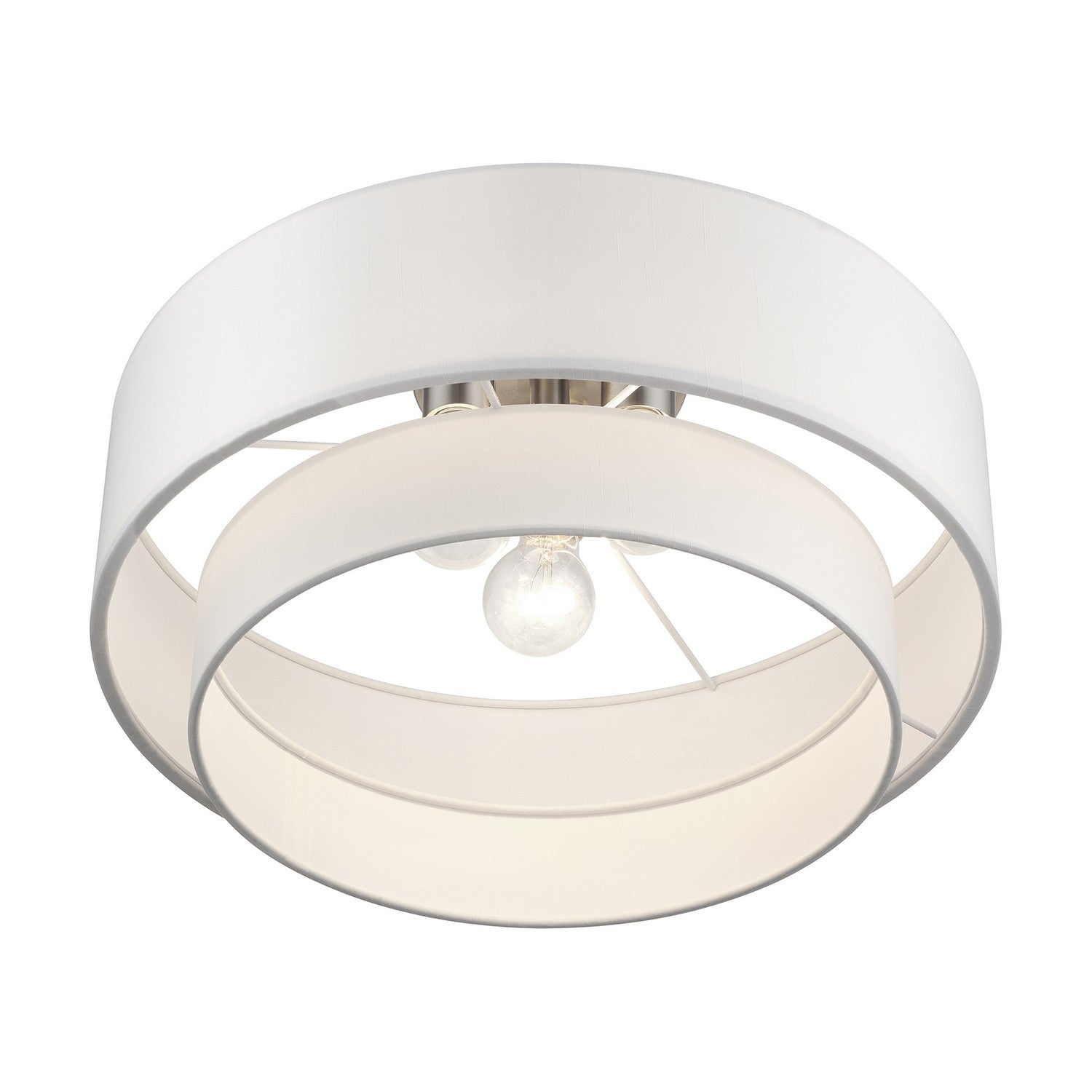 Livex Lighting - 50306-91 - Three Light Semi-Flush Mount - Manorwood - Brushed Nickel