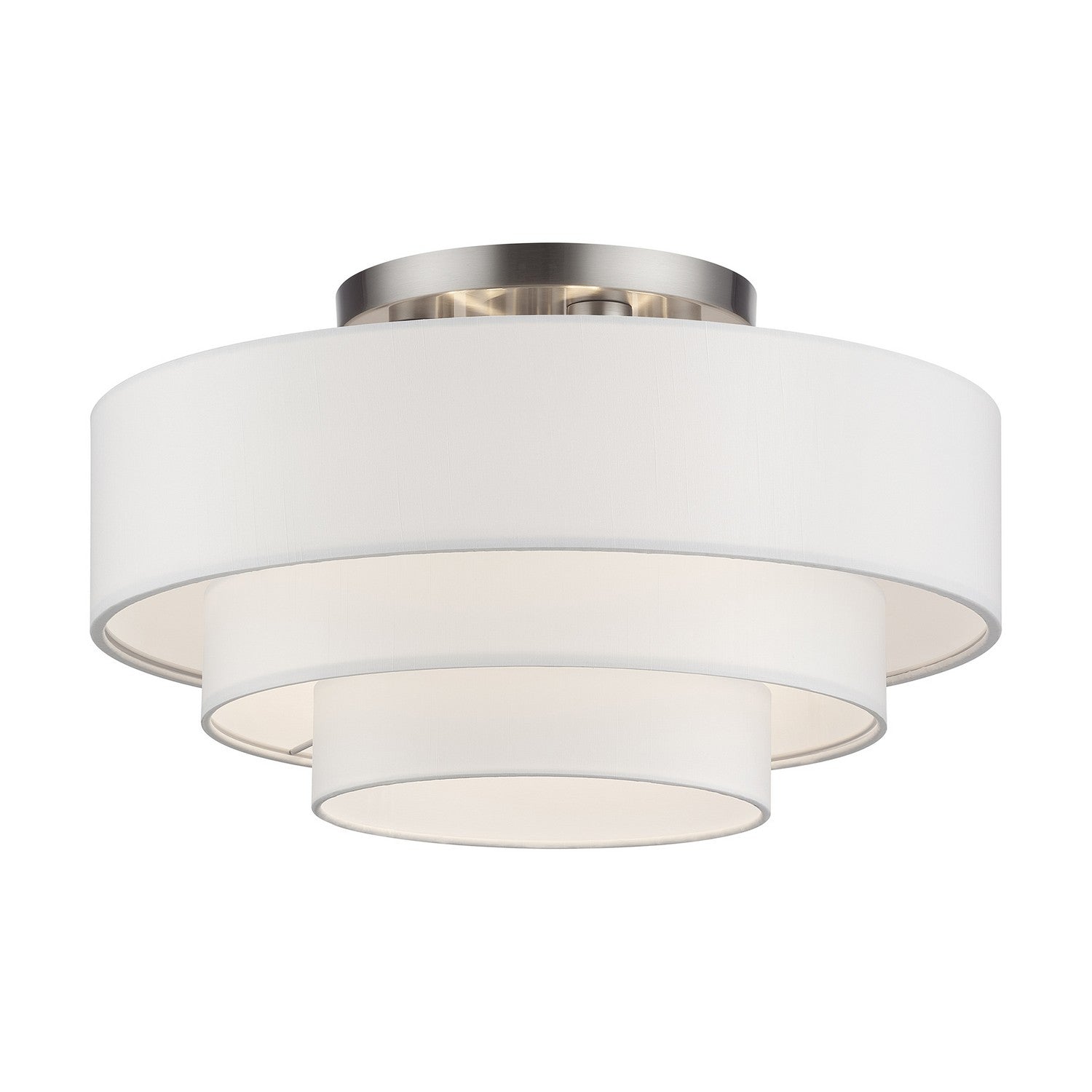 Livex Lighting - 50307-91 - Four Light Semi-Flush Mount - Manorwood - Brushed Nickel