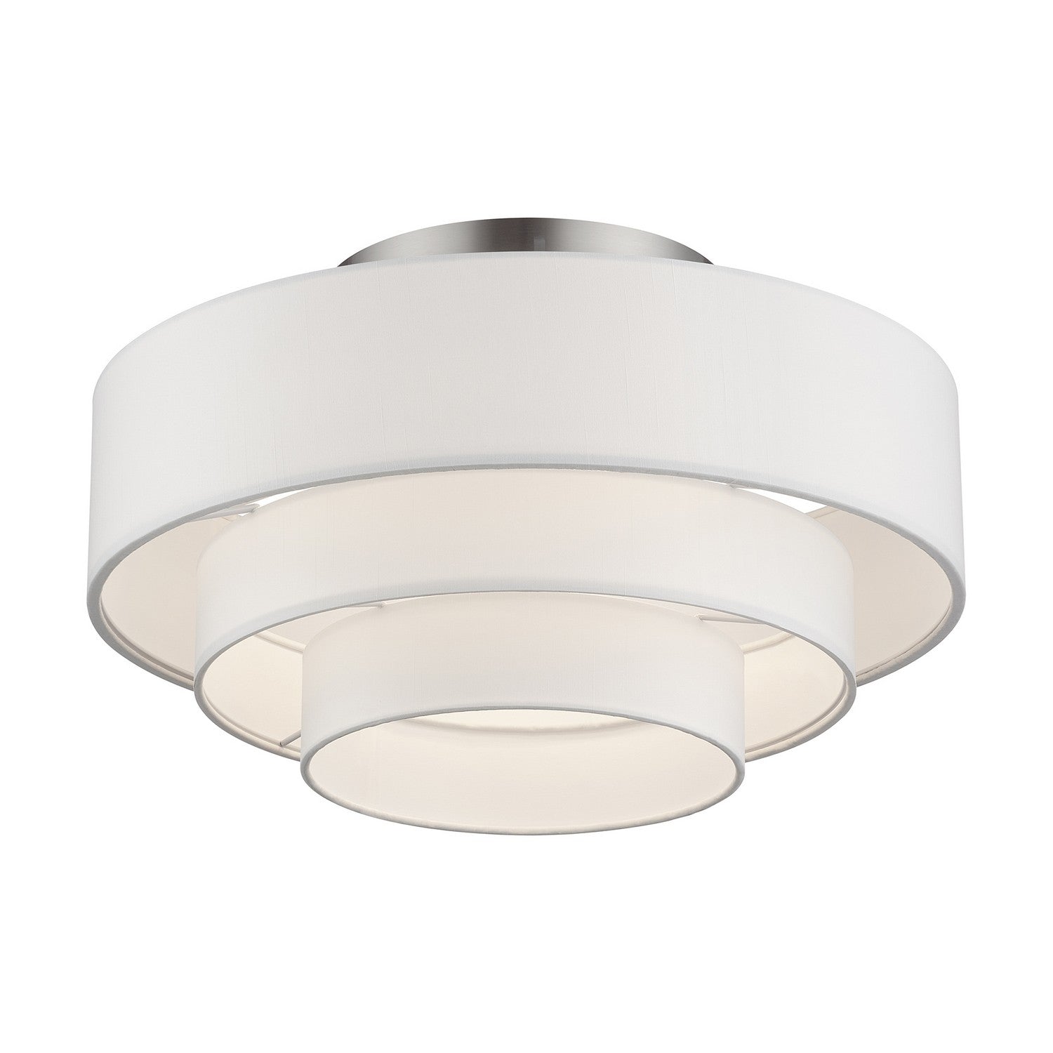 Livex Lighting - 50307-91 - Four Light Semi-Flush Mount - Manorwood - Brushed Nickel