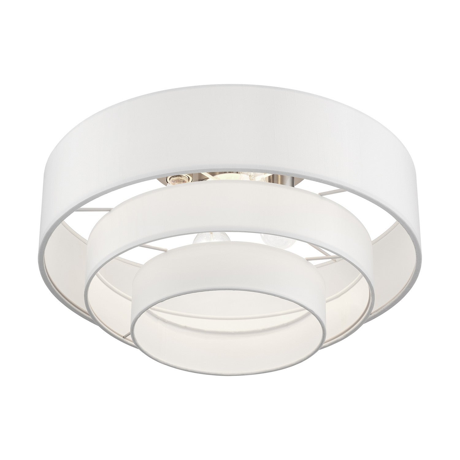 Livex Lighting - 50307-91 - Four Light Semi-Flush Mount - Manorwood - Brushed Nickel